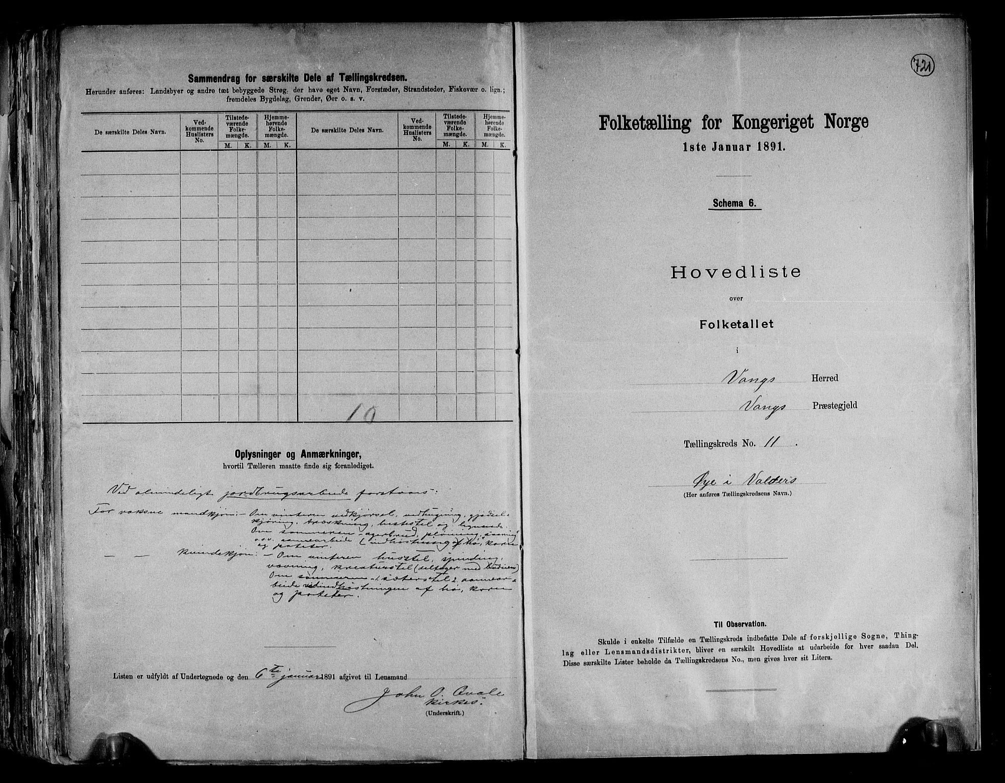 RA, 1891 census for 0545 Vang, 1891, p. 25