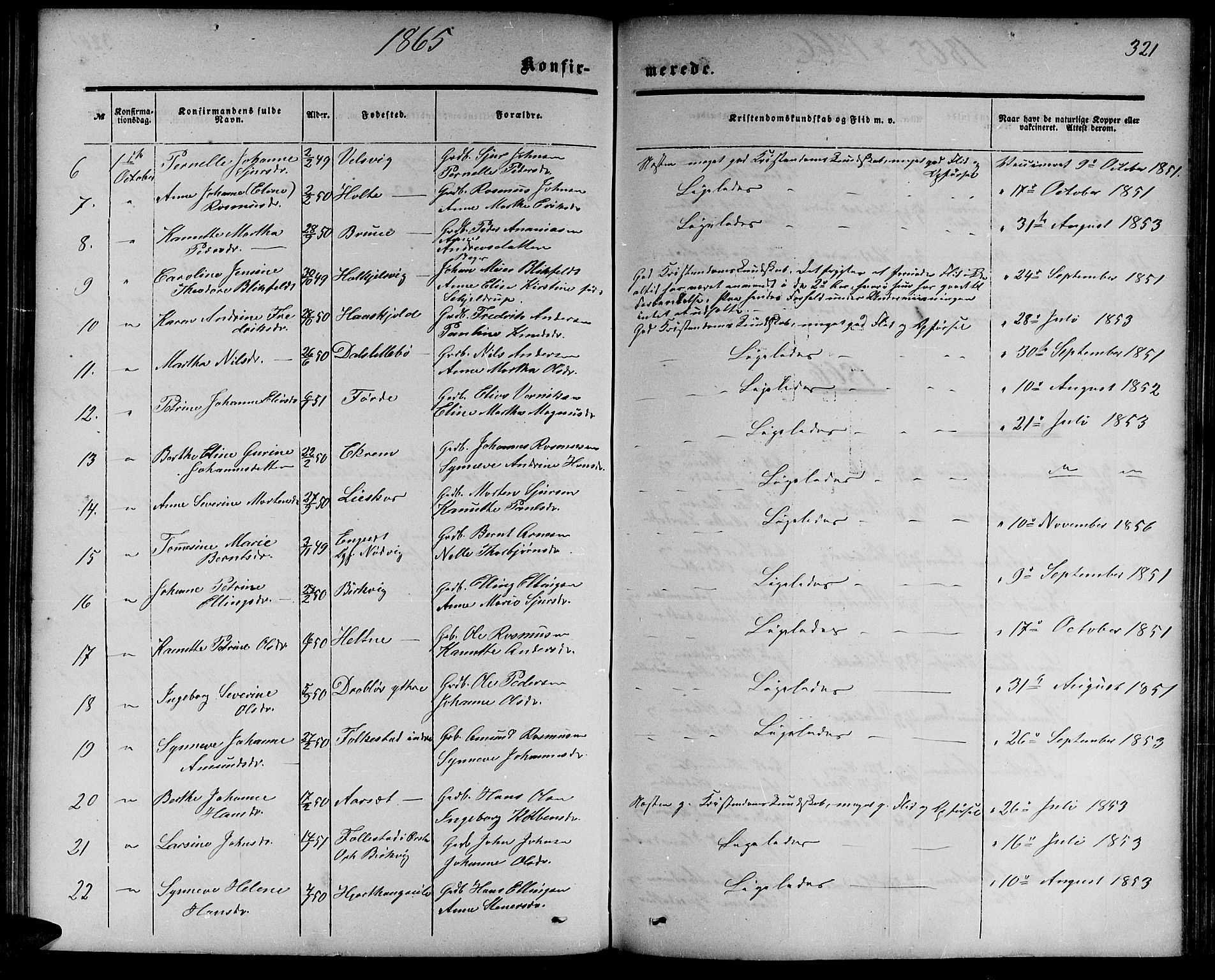 Ministerialprotokoller, klokkerbøker og fødselsregistre - Møre og Romsdal, AV/SAT-A-1454/511/L0157: Parish register (copy) no. 511C03, 1864-1884, p. 321