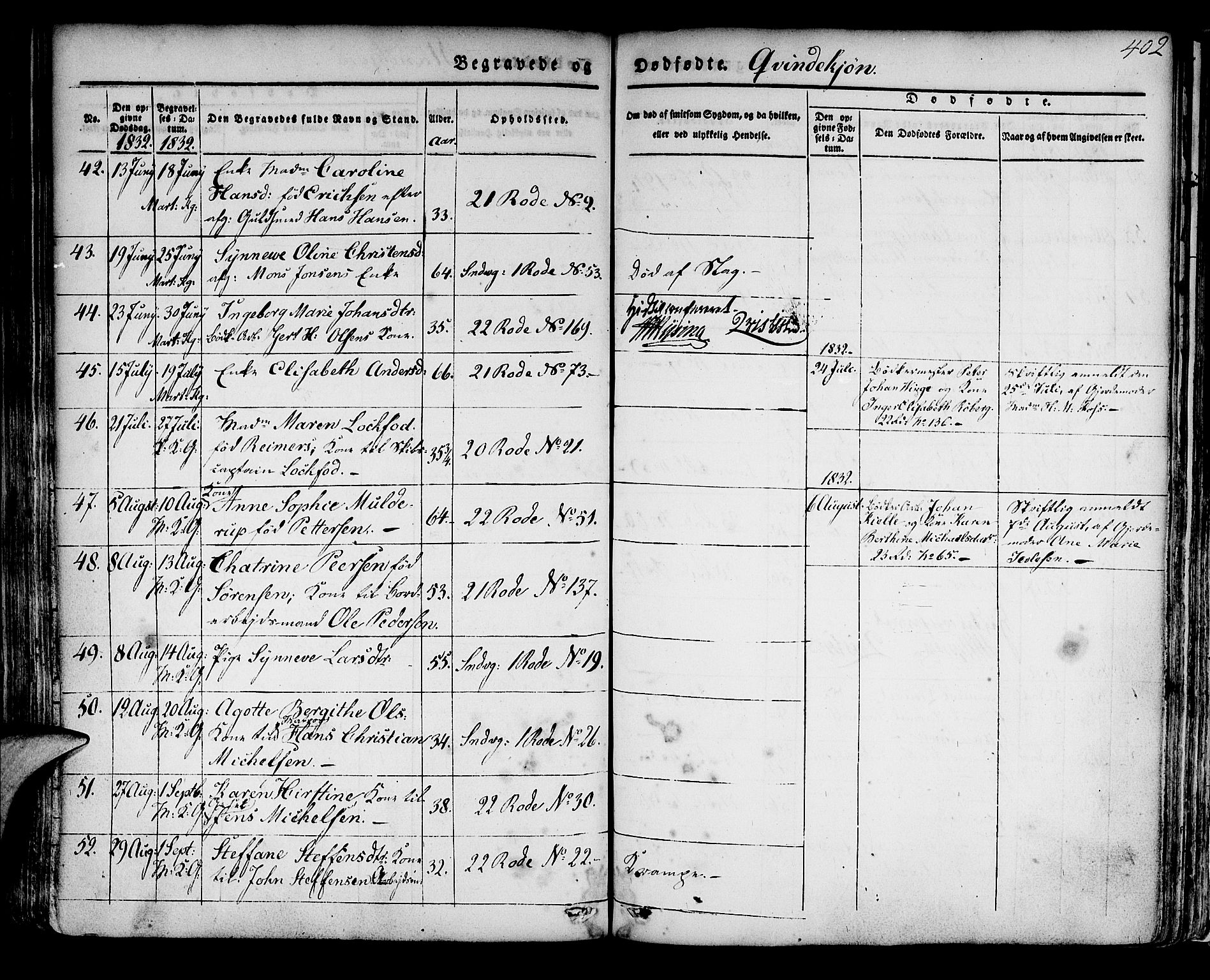 Korskirken sokneprestembete, AV/SAB-A-76101/H/Hab: Parish register (copy) no. A 5II, 1831-1844, p. 402