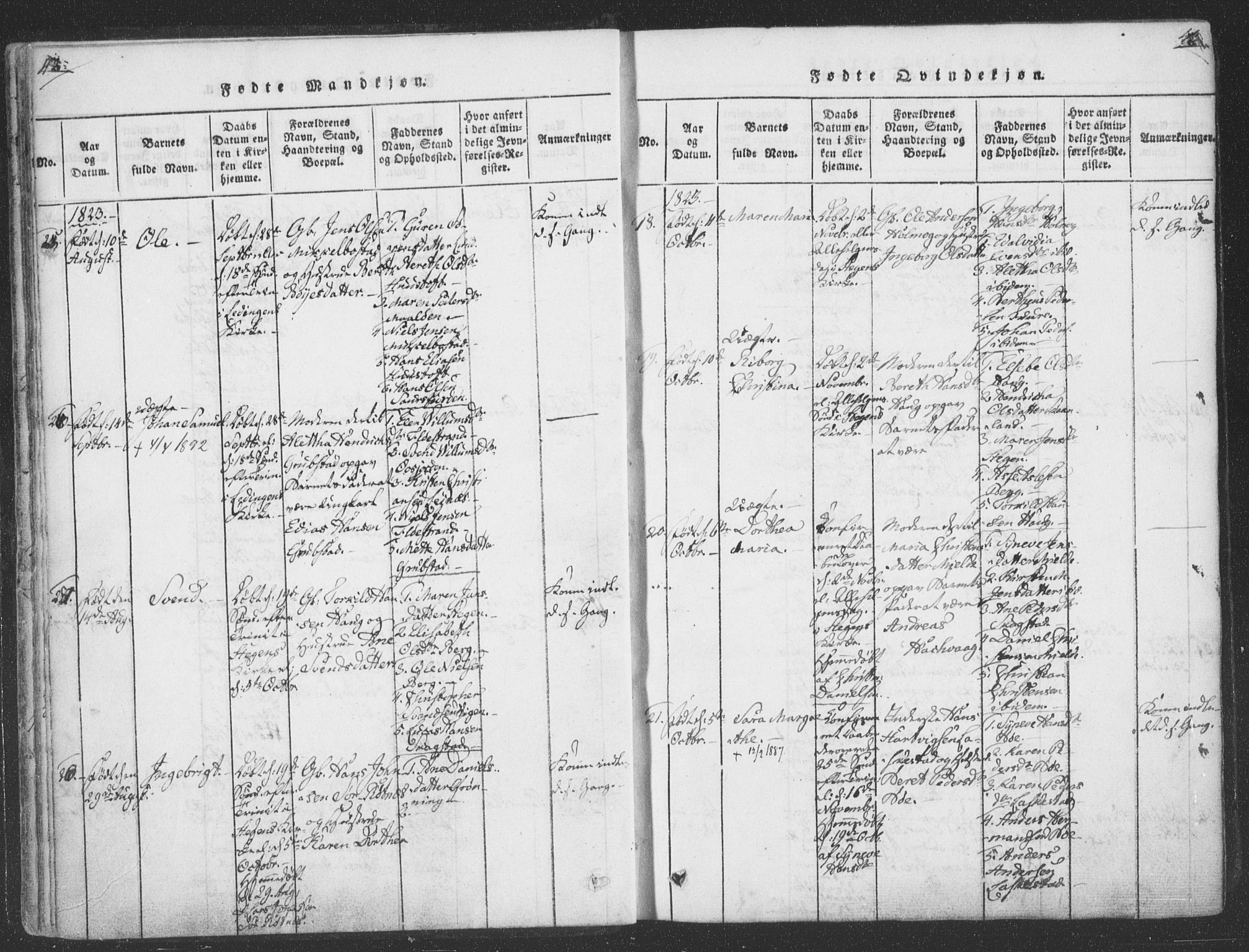 Ministerialprotokoller, klokkerbøker og fødselsregistre - Nordland, AV/SAT-A-1459/855/L0798: Parish register (official) no. 855A06, 1821-1835, p. 42-43