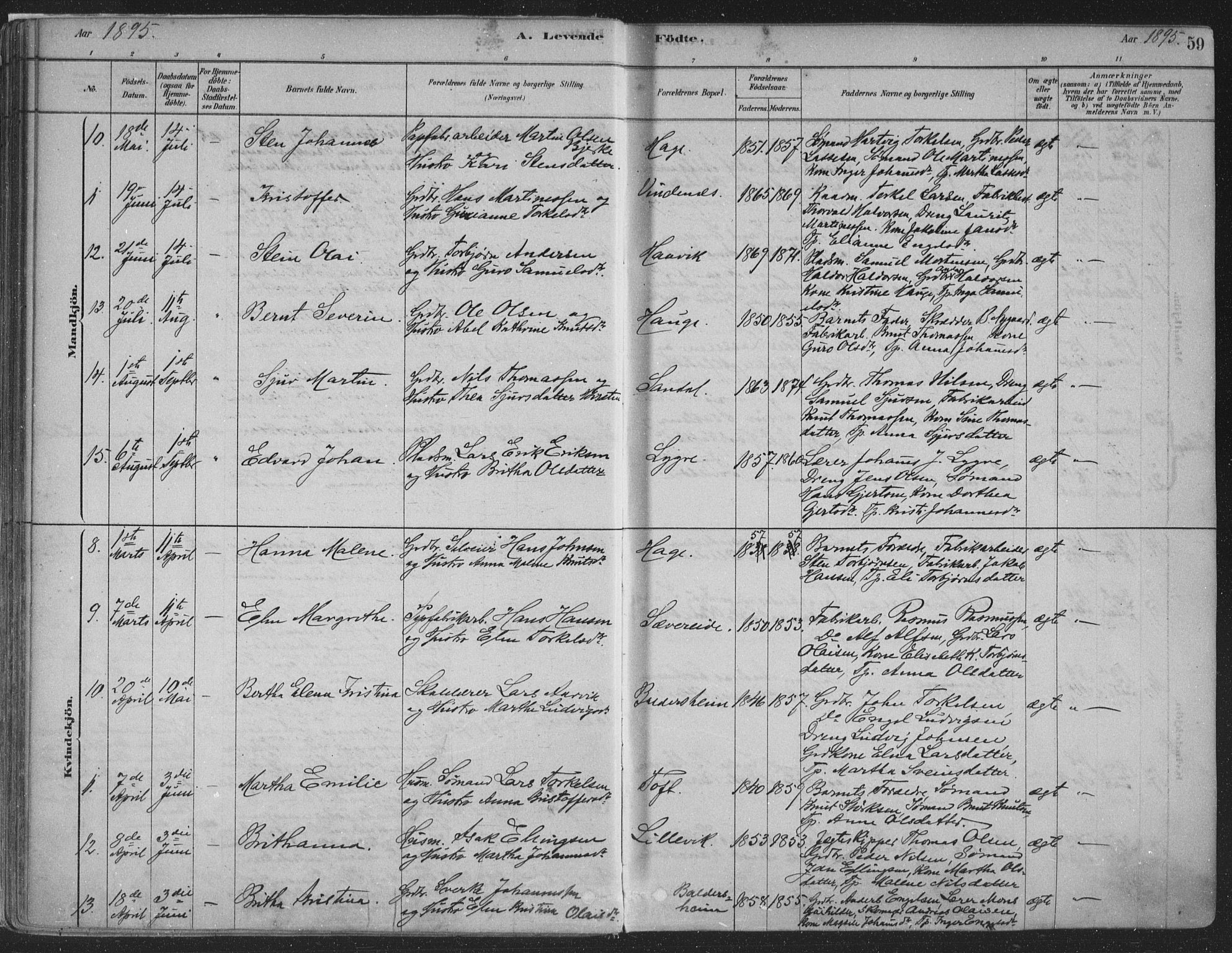 Fusa sokneprestembete, SAB/A-75401/H/Haa: Parish register (official) no. D 1, 1880-1938, p. 59