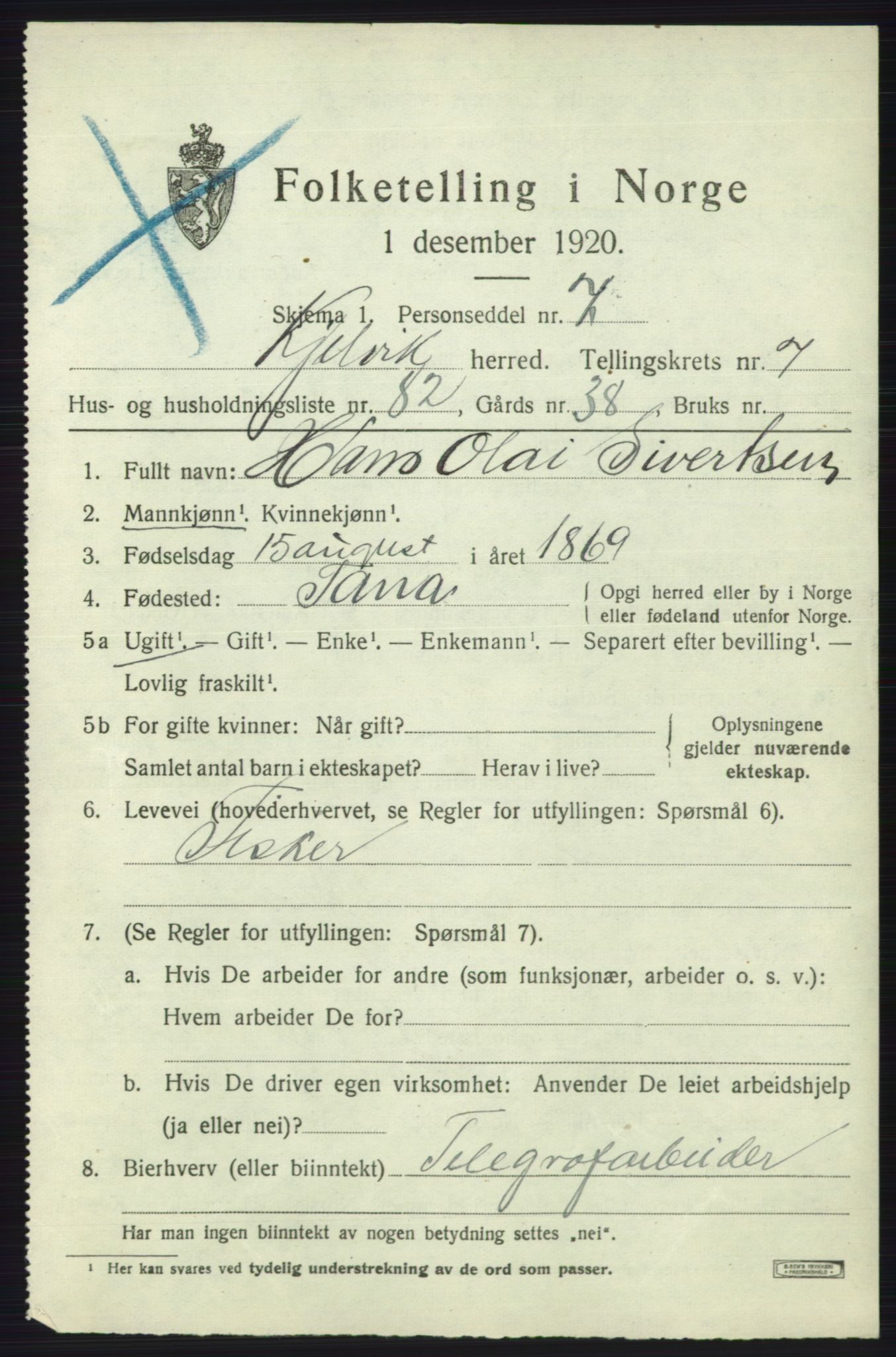 SATØ, 1920 census for Kjelvik, 1920, p. 6419