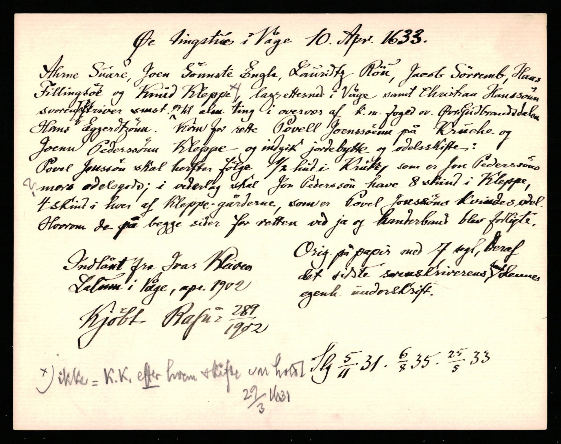 Riksarkivets diplomsamling, AV/RA-EA-5965/F35/F35b/L0007: Riksarkivets diplomer, seddelregister, 1625-1634, p. 581