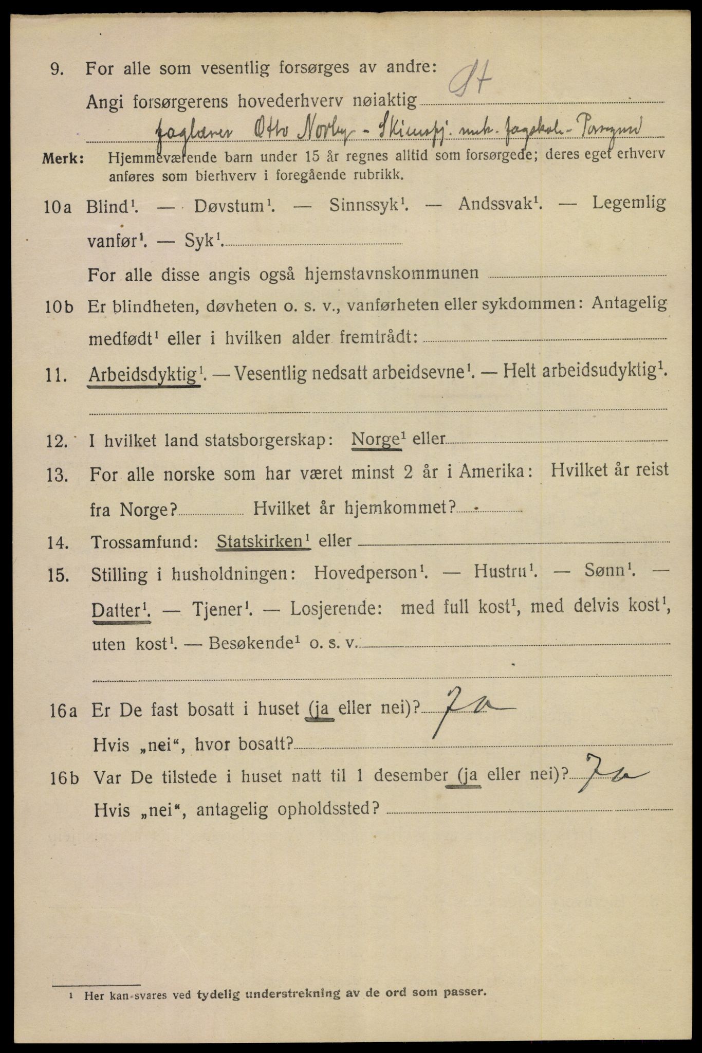 SAKO, 1920 census for Porsgrunn, 1920, p. 9462