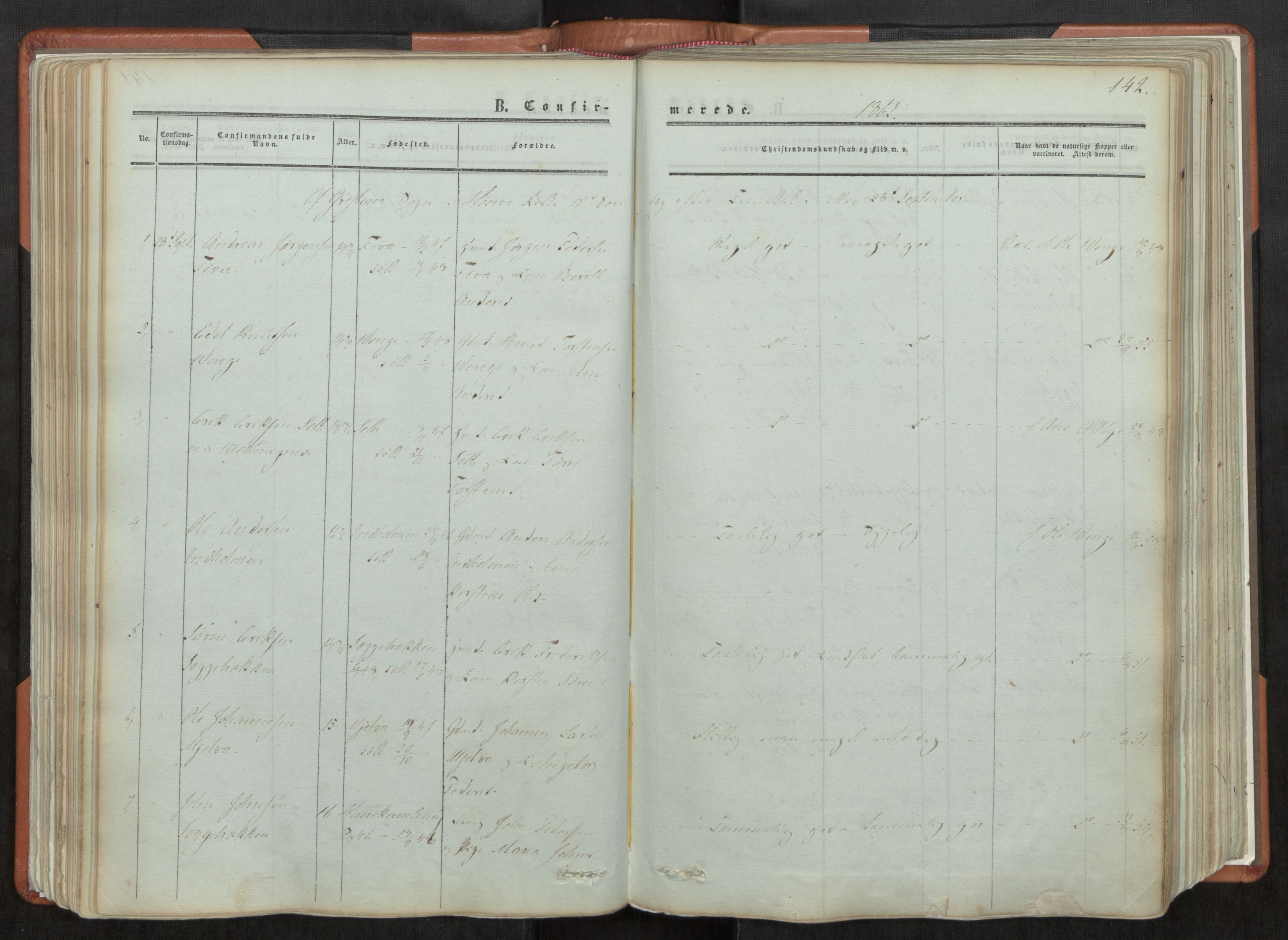 Ministerialprotokoller, klokkerbøker og fødselsregistre - Møre og Romsdal, AV/SAT-A-1454/544/L0572: Parish register (official) no. 544A05, 1854-1886, p. 142