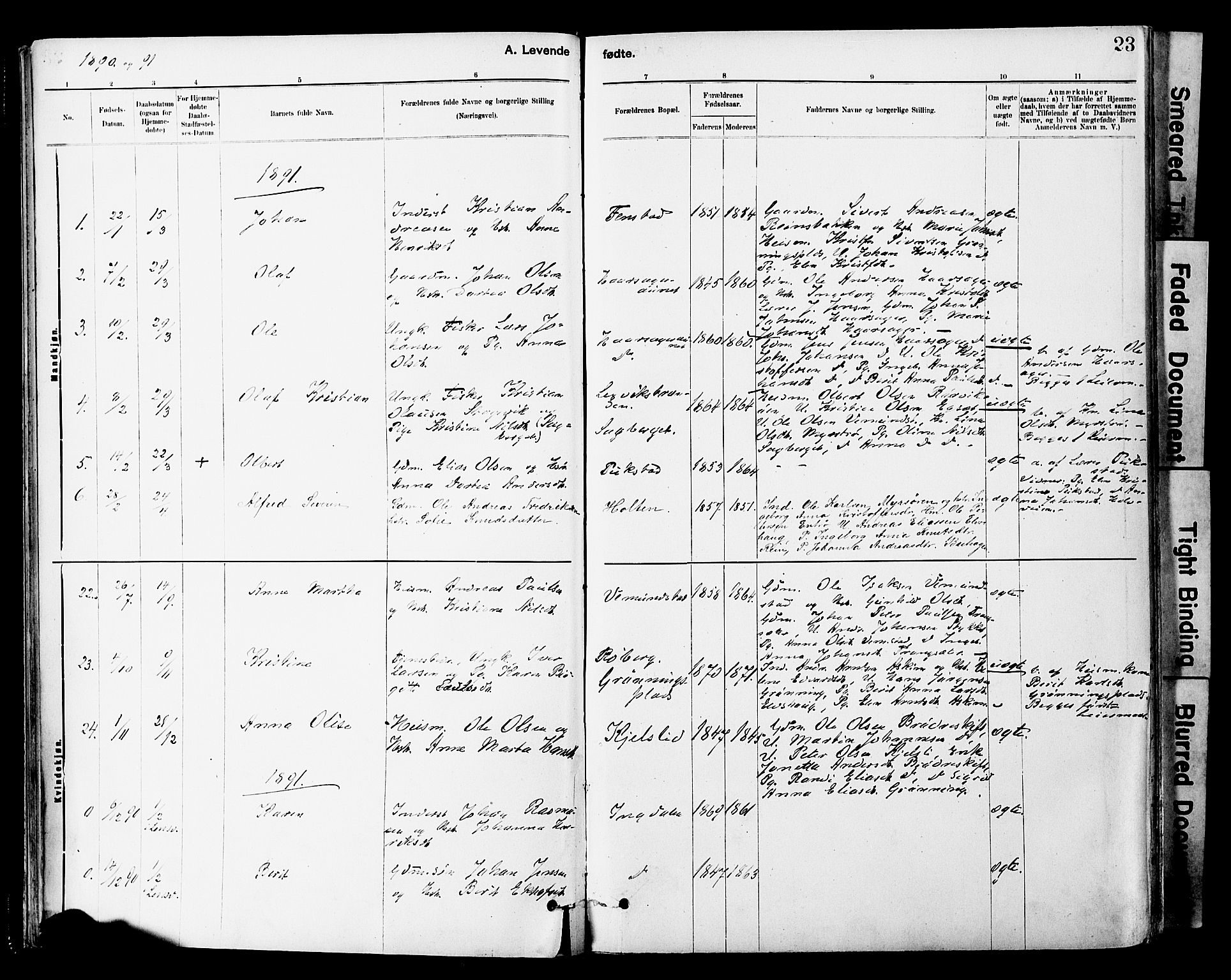 Ministerialprotokoller, klokkerbøker og fødselsregistre - Sør-Trøndelag, SAT/A-1456/646/L0615: Parish register (official) no. 646A13, 1885-1900, p. 23