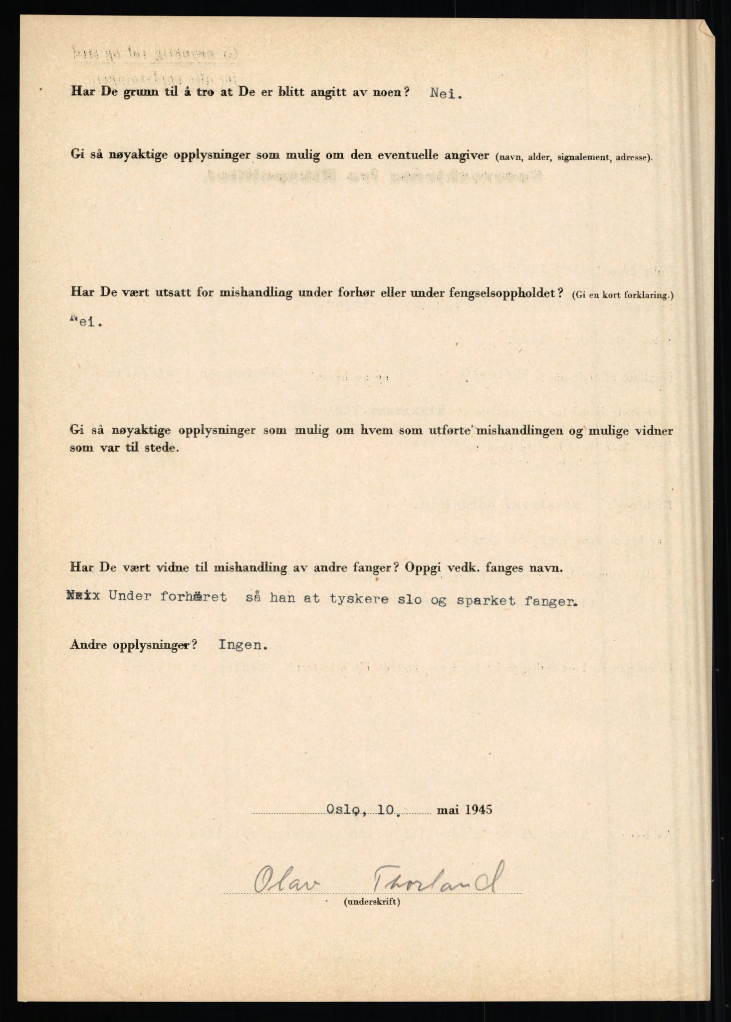 Rikspolitisjefen, AV/RA-S-1560/L/L0017: Tidemann, Hermann G. - Veum, Tjostolv, 1940-1945, p. 266