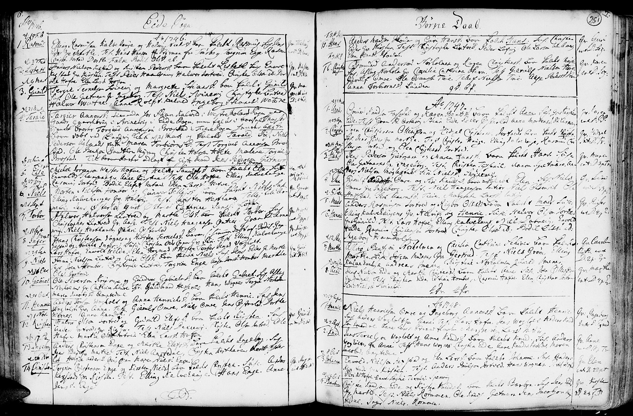 Hommedal sokneprestkontor, SAK/1111-0023/F/Fa/Fab/L0002: Parish register (official) no. A 2 /2, 1740-1823, p. 251