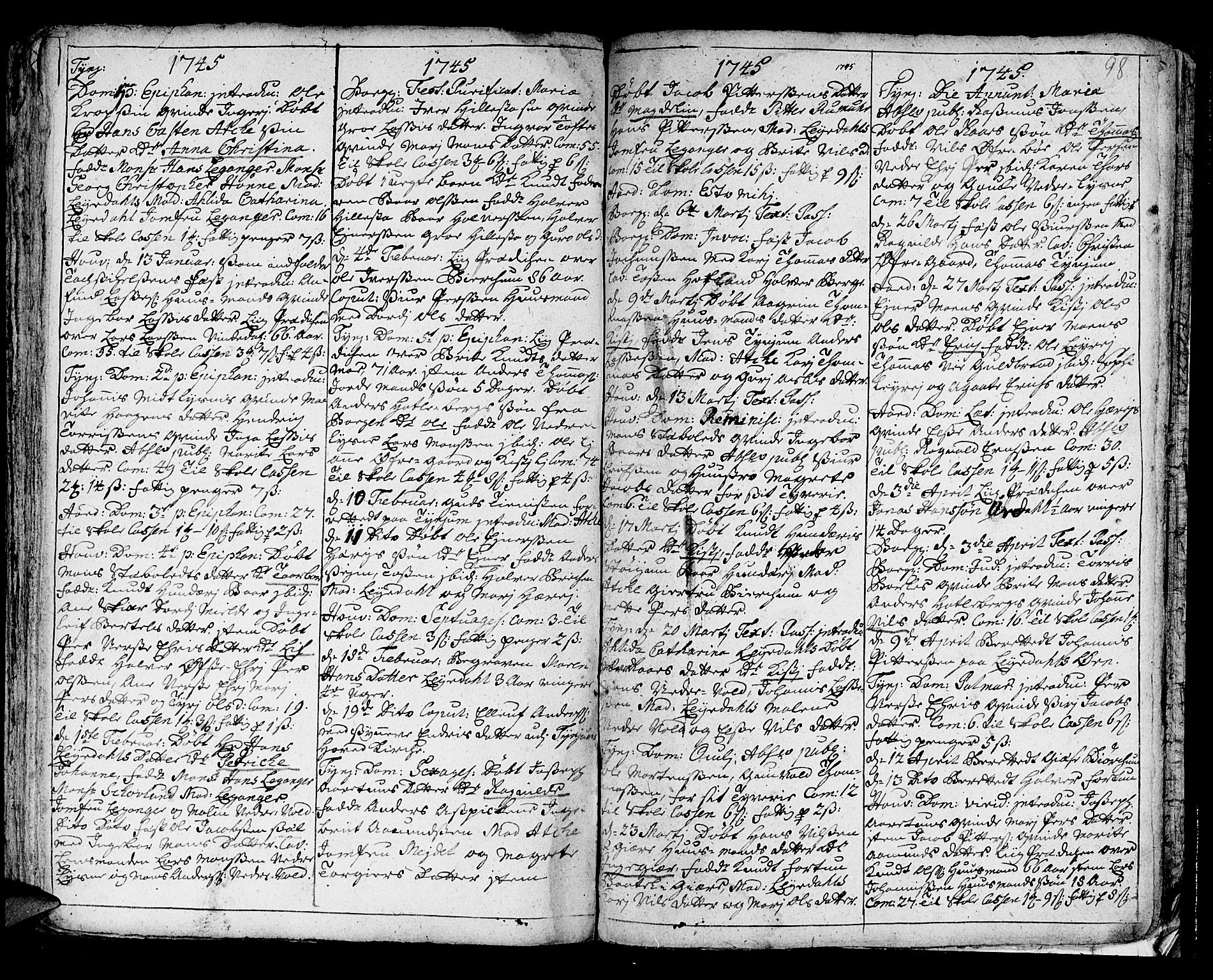 Lærdal sokneprestembete, AV/SAB-A-81201: Parish register (official) no. A 1, 1711-1752, p. 98