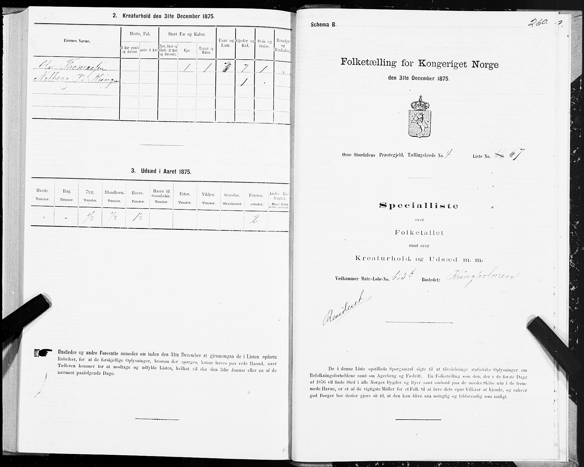 SAT, 1875 census for 1711P Øvre Stjørdal, 1875, p. 2260