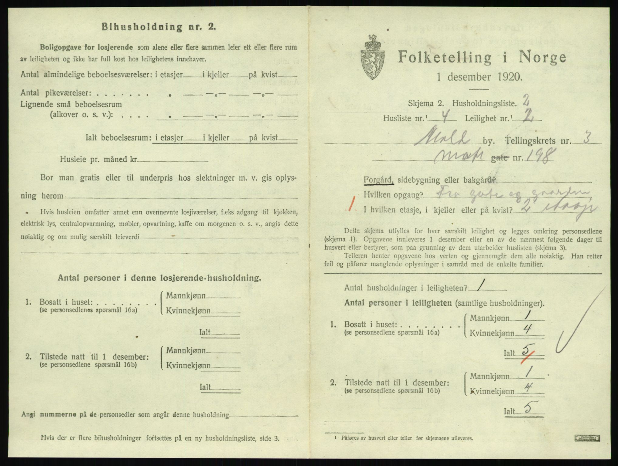 SAT, 1920 census for Molde, 1920, p. 1101