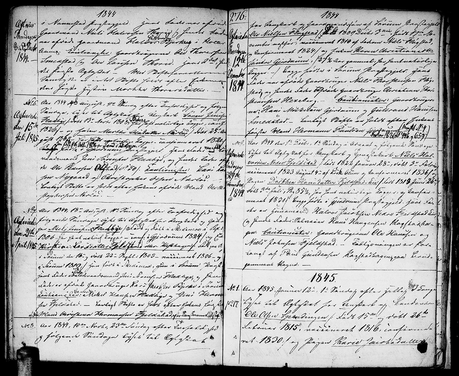 Gjerdrum prestekontor Kirkebøker, SAO/A-10412b/F/Fa/L0003: Parish register (official) no. I 3, 1798-1815, p. 276