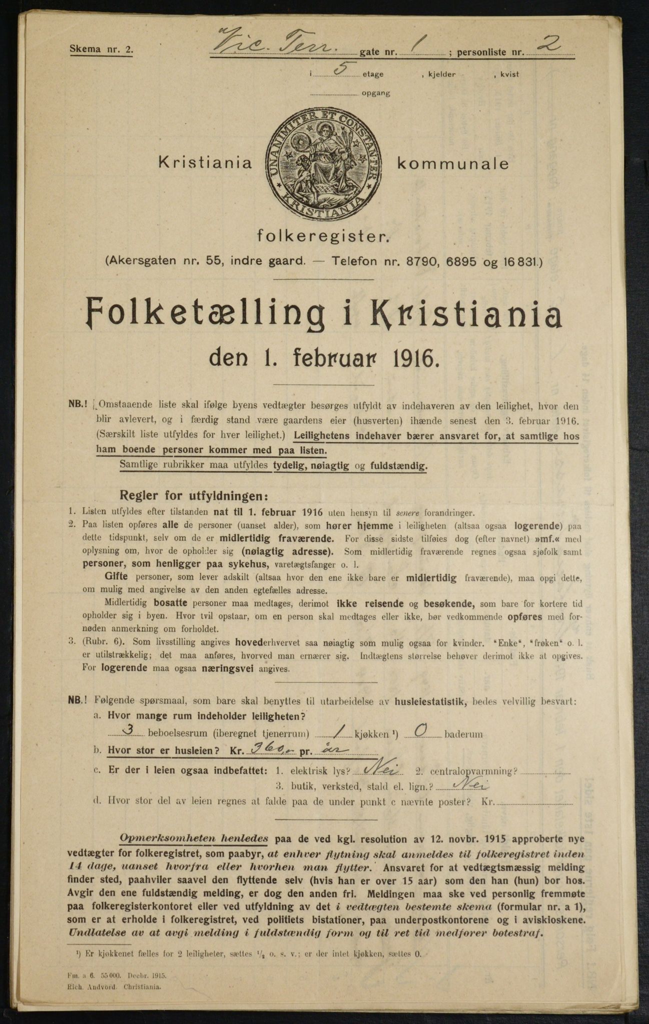 OBA, Municipal Census 1916 for Kristiania, 1916, p. 127204