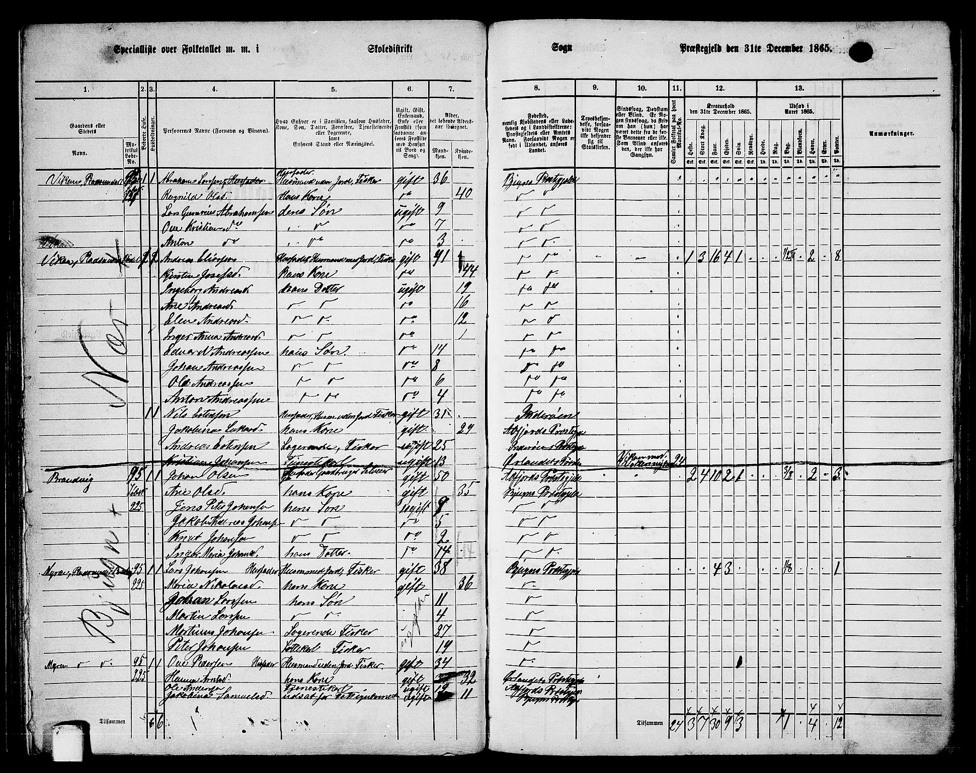 RA, 1865 census for Bjugn, 1865, p. 46