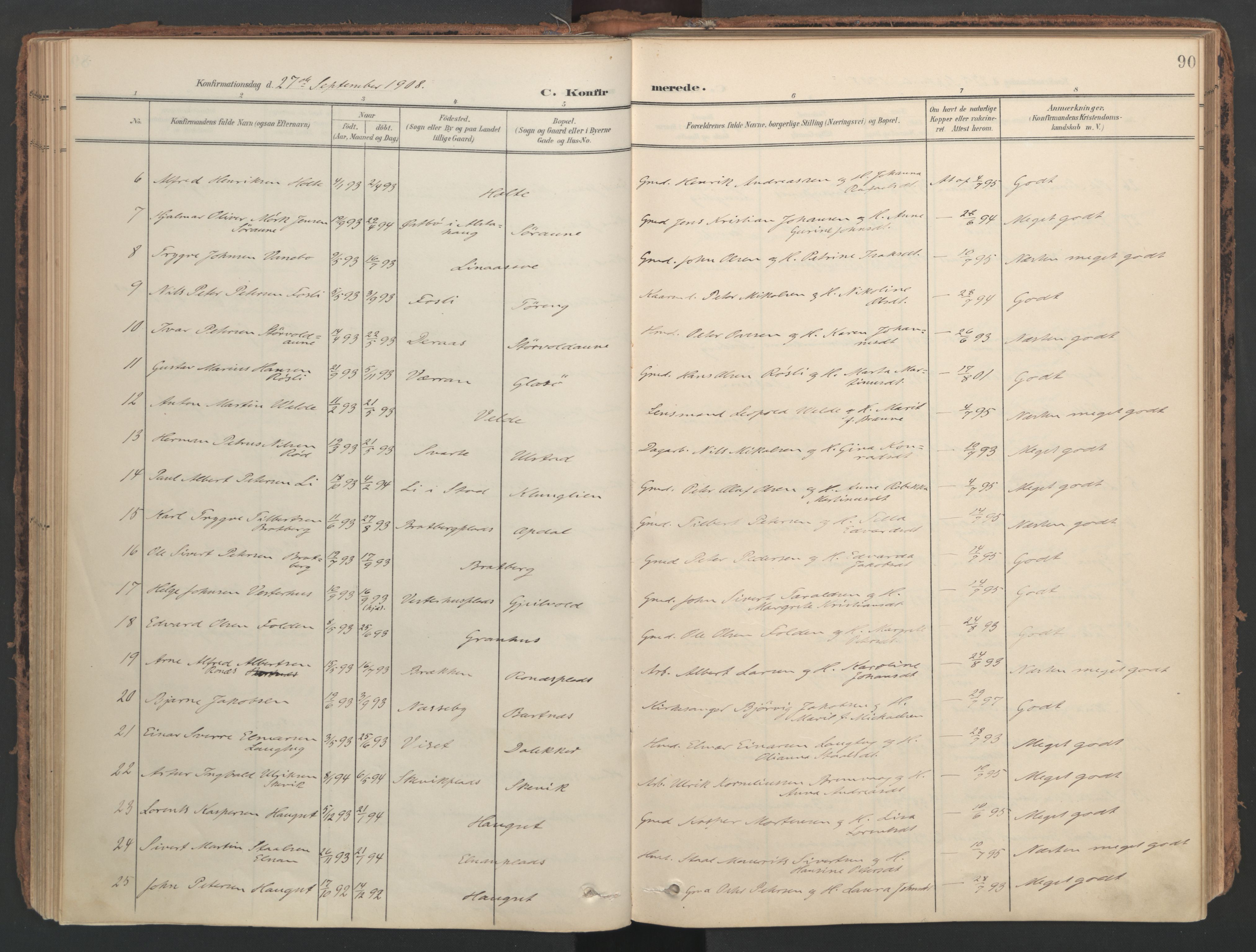 Ministerialprotokoller, klokkerbøker og fødselsregistre - Nord-Trøndelag, SAT/A-1458/741/L0397: Parish register (official) no. 741A11, 1901-1911, p. 90