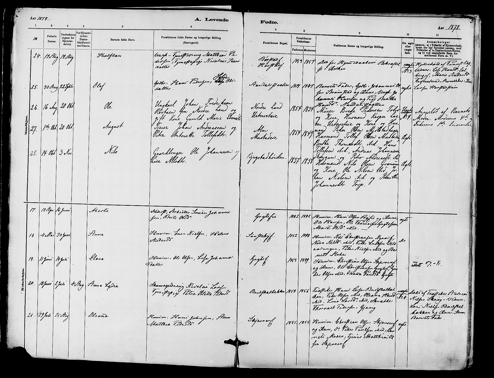 Vardal prestekontor, SAH/PREST-100/H/Ha/Haa/L0010: Parish register (official) no. 10, 1878-1893, p. 3