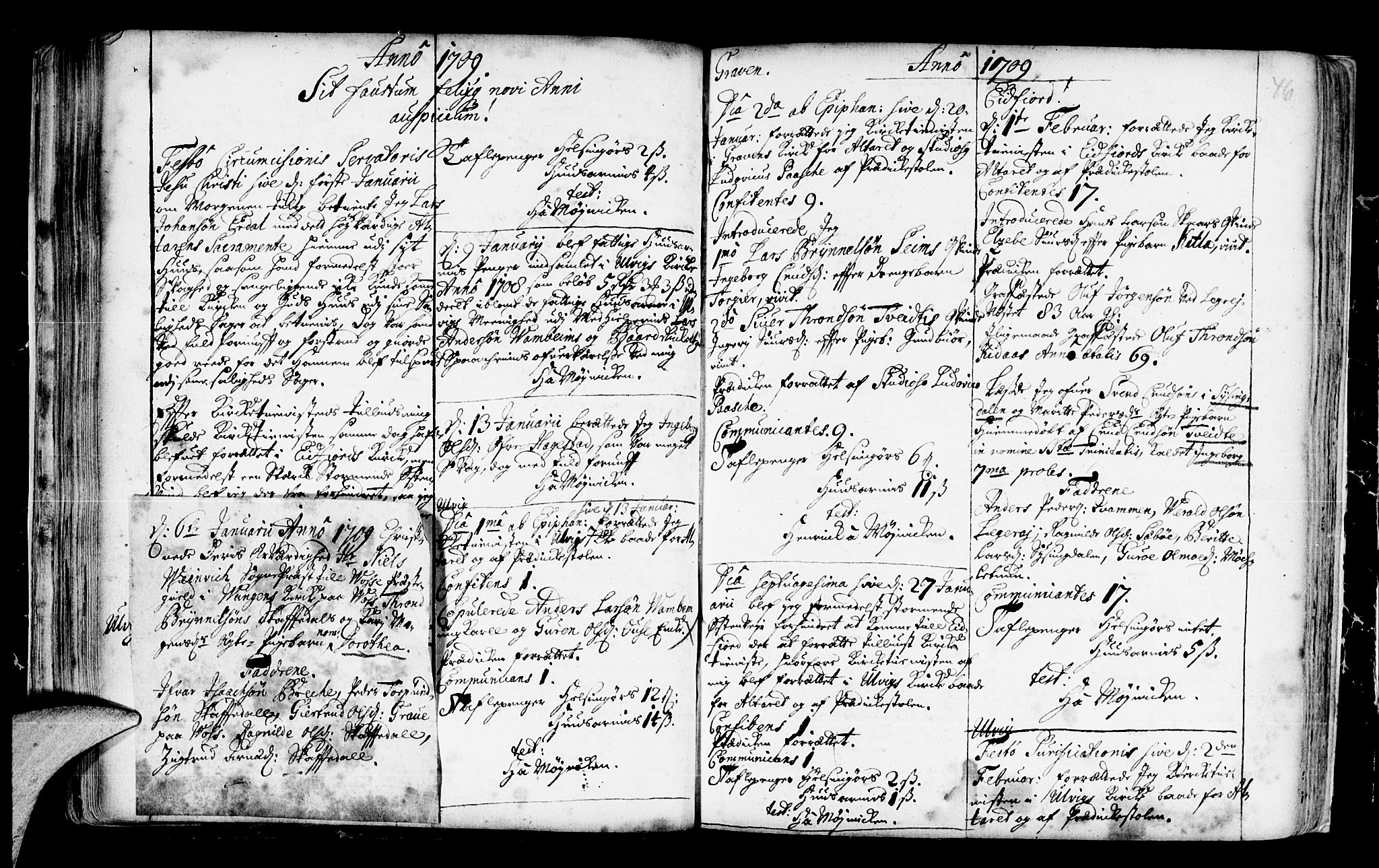Ulvik sokneprestembete, SAB/A-78801/H/Haa: Parish register (official) no.  A 3, 1706-1715, p. 46
