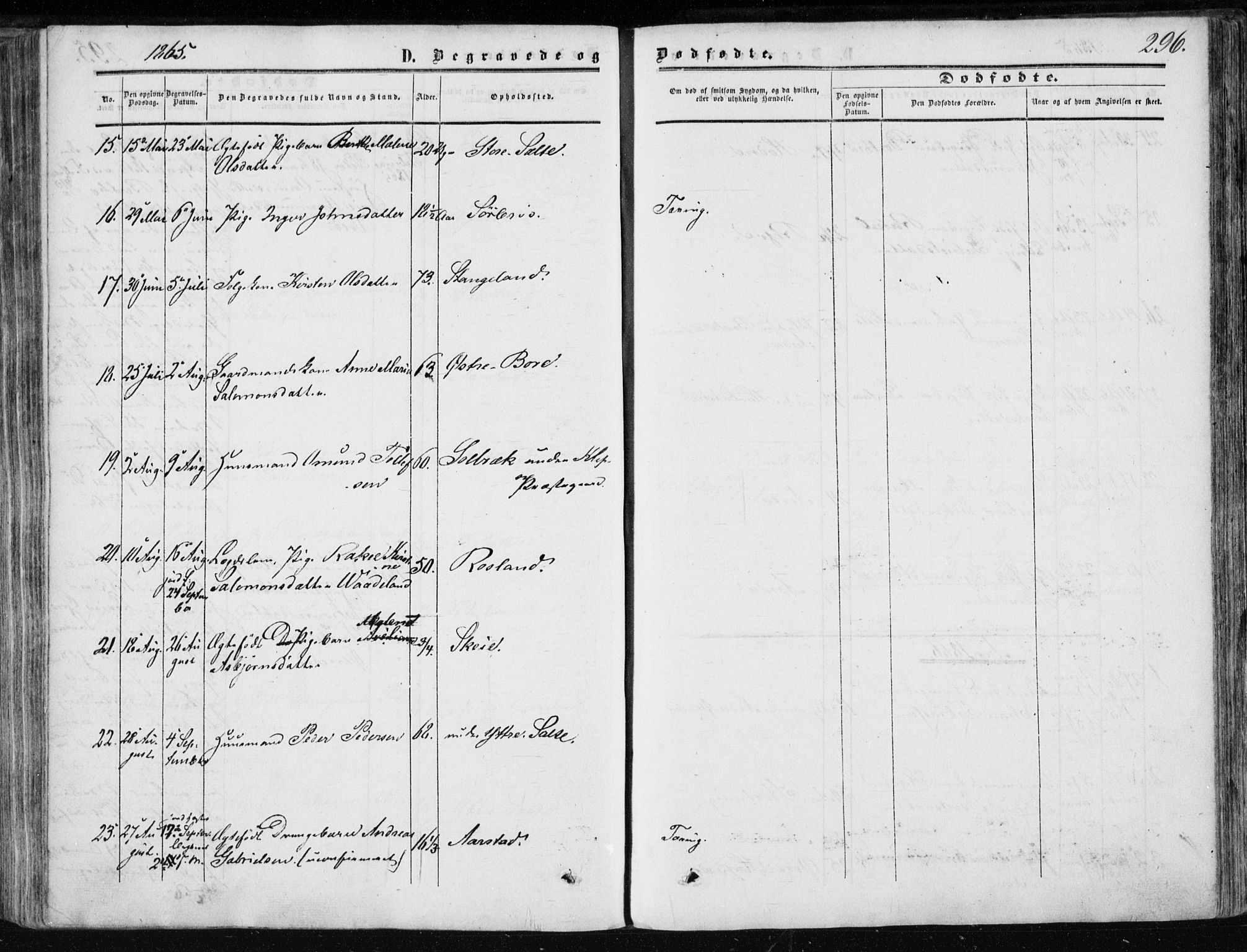 Klepp sokneprestkontor, SAST/A-101803/001/3/30BA/L0005: Parish register (official) no. A 5, 1853-1870, p. 296