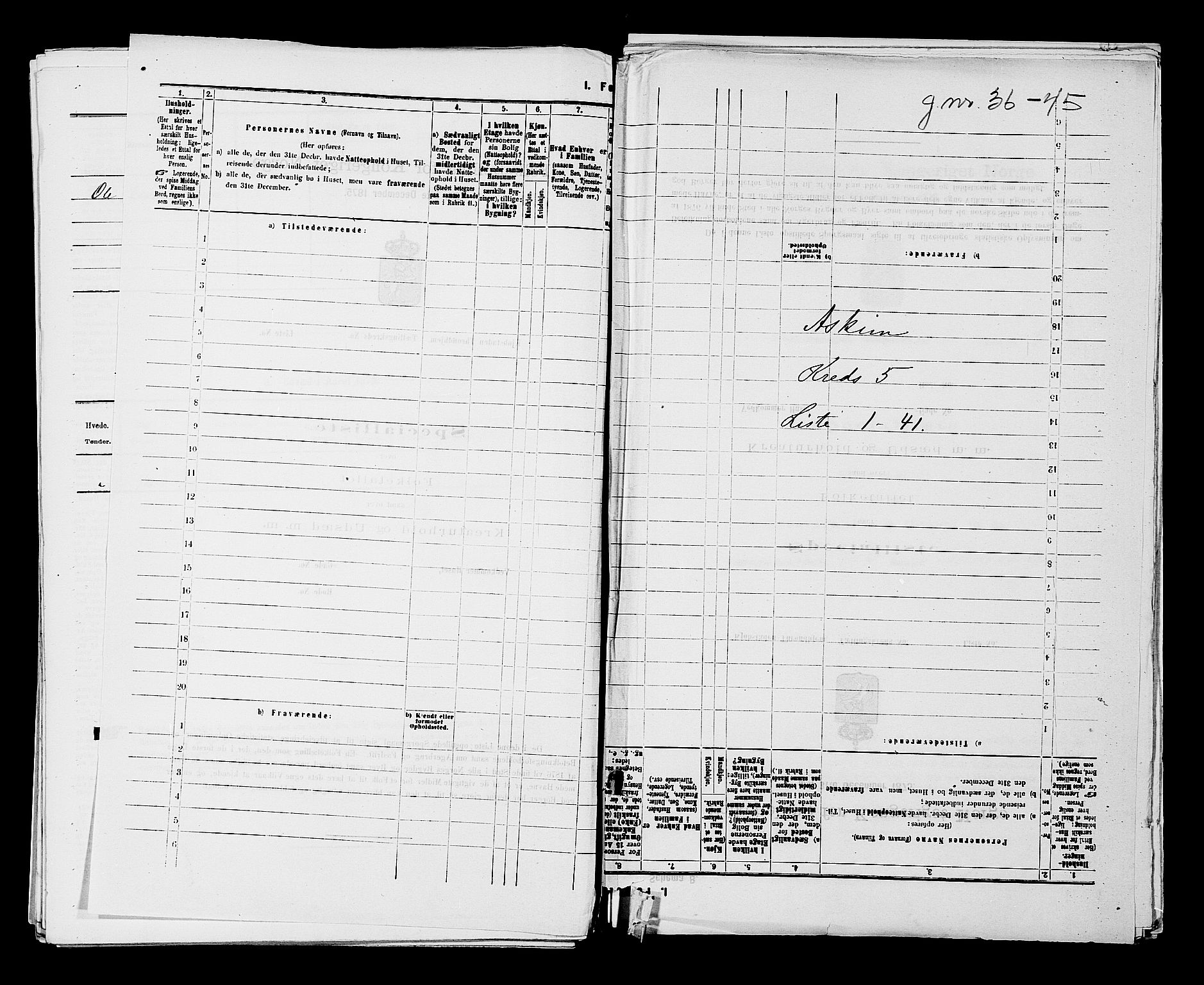 RA, 1875 census for 0124P Askim, 1875, p. 279