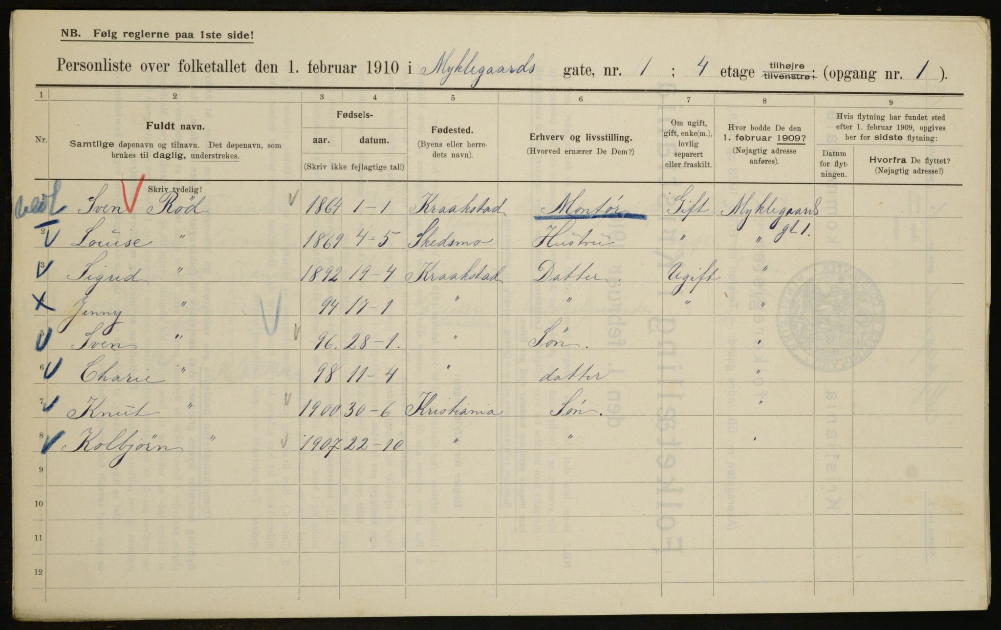 OBA, Municipal Census 1910 for Kristiania, 1910, p. 65822