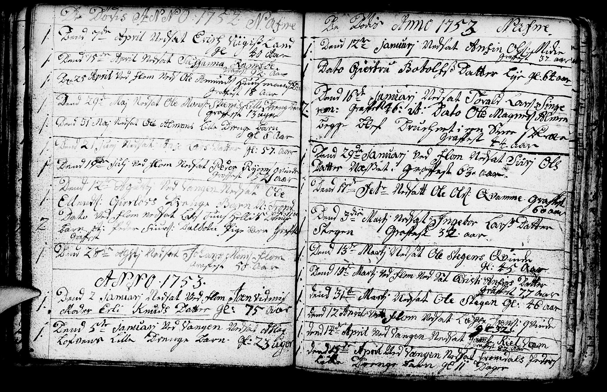 Aurland sokneprestembete, SAB/A-99937/H/Ha/Haa/L0003: Parish register (official) no. A 3, 1735-1761, p. 126