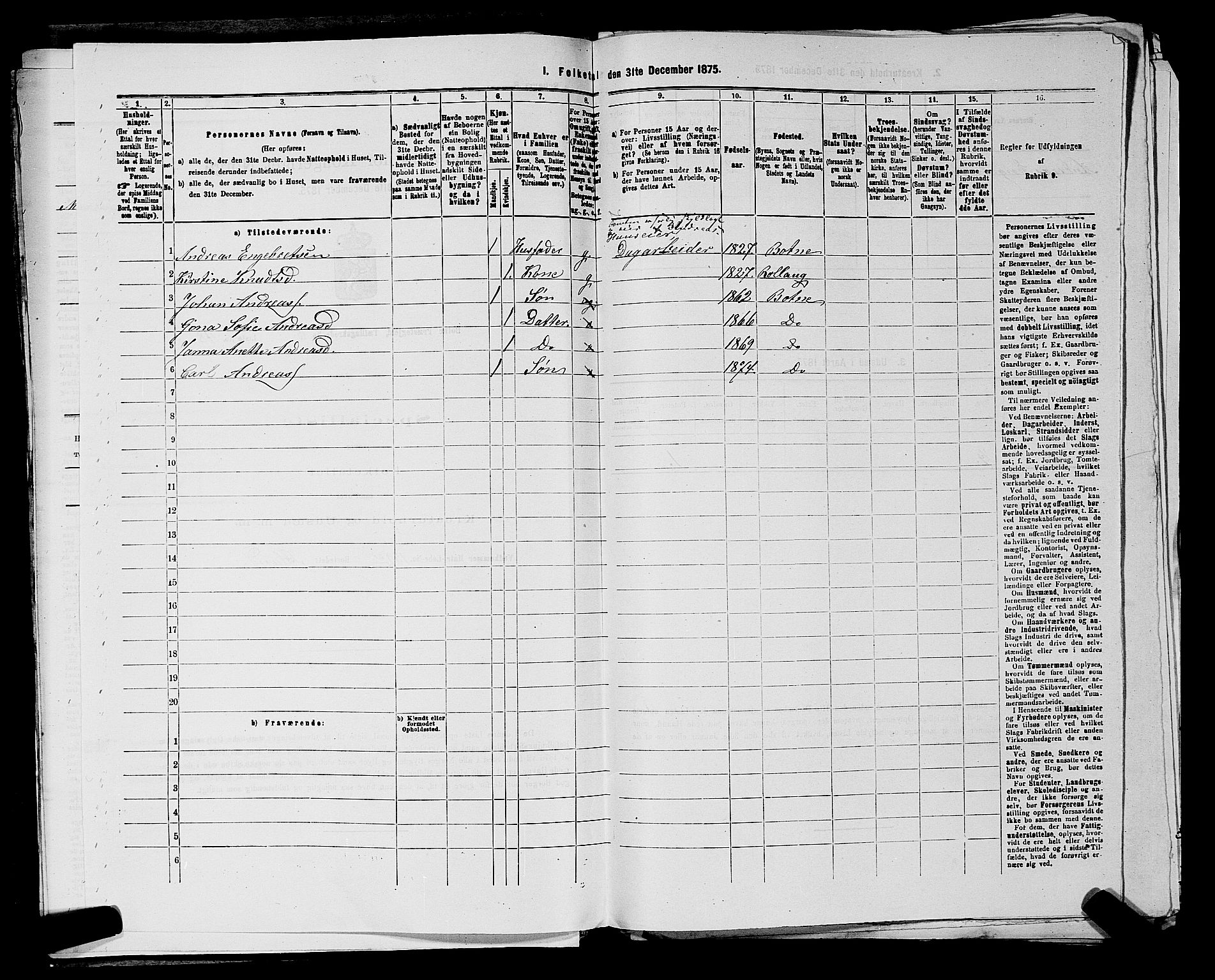 SAKO, 1875 census for 0715P Botne, 1875, p. 573