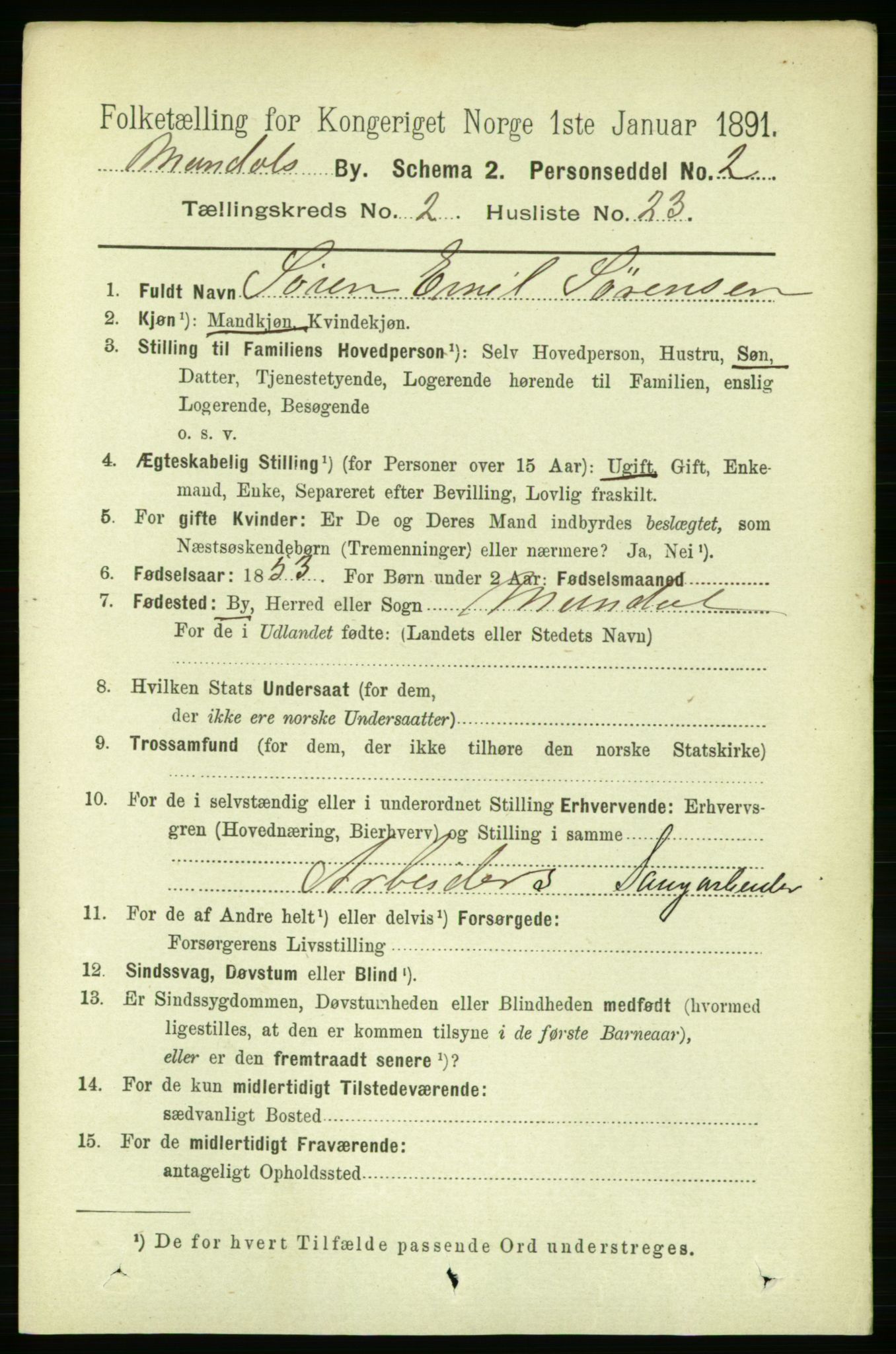 RA, 1891 census for 1002 Mandal, 1891, p. 1609