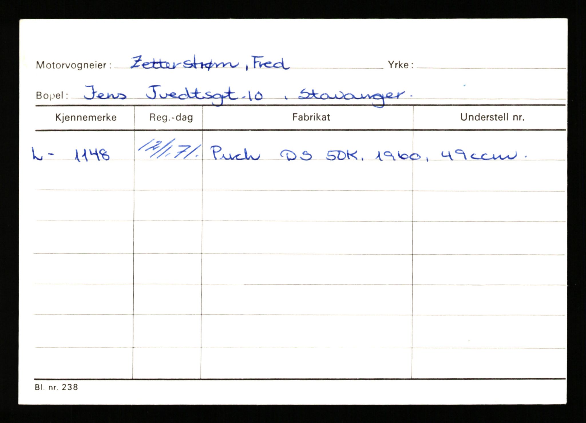 Stavanger trafikkstasjon, SAST/A-101942/0/H/L0043: Viste - Øksendal, 1930-1971, p. 1655