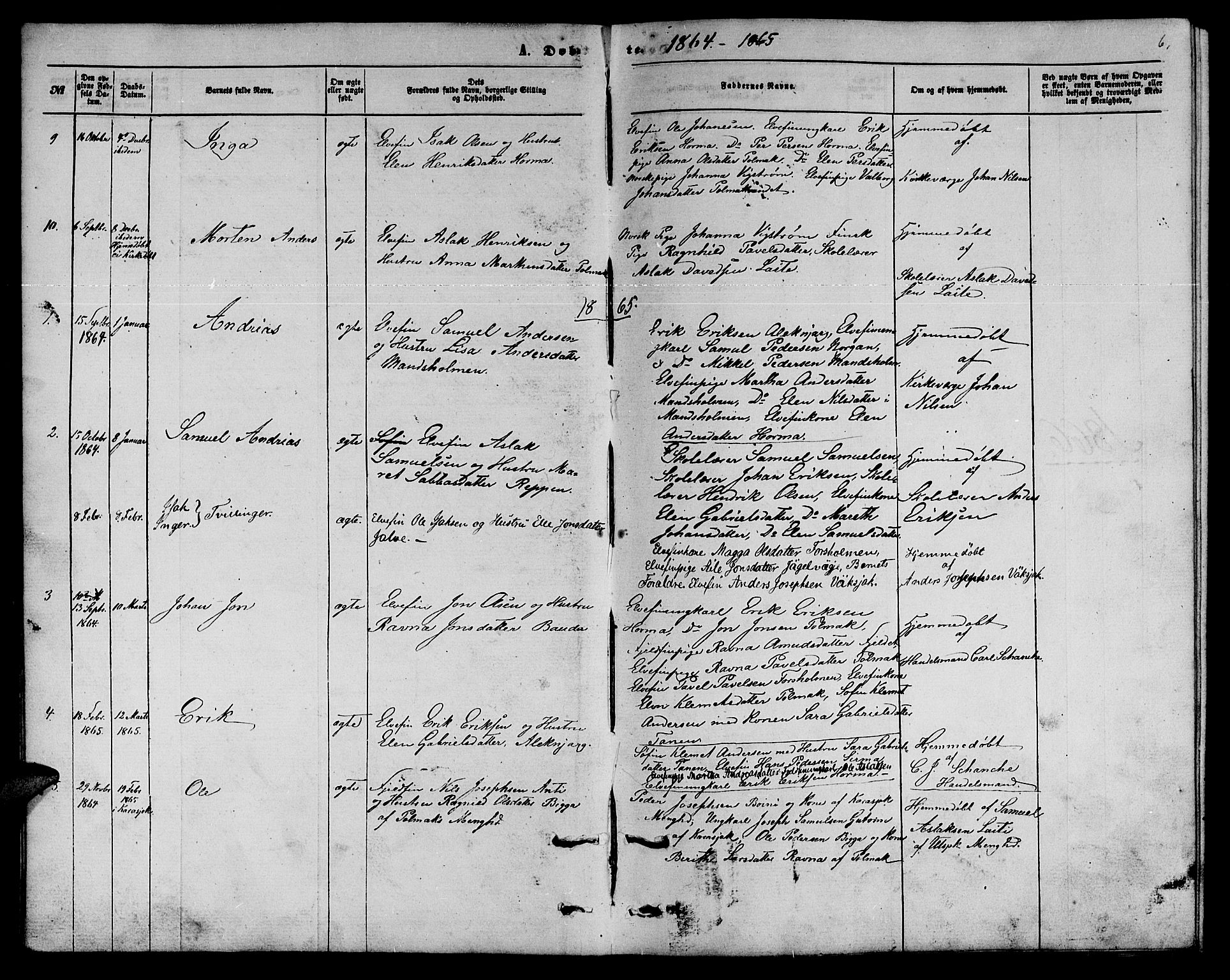 Nesseby sokneprestkontor, SATØ/S-1330/H/Hb/L0006klokker: Parish register (copy) no. 6, 1860-1876, p. 6