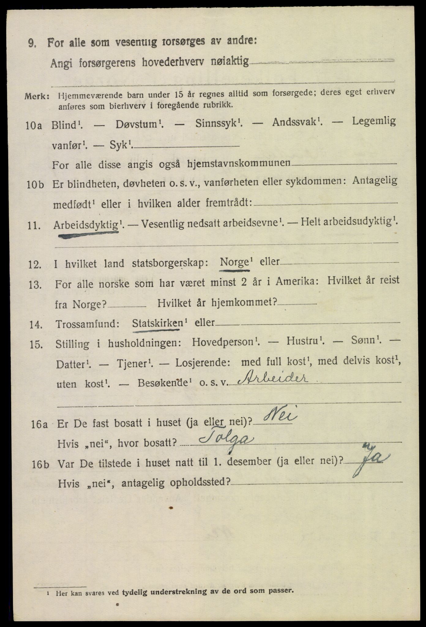 SAH, 1920 census for Øvre Rendal, 1920, p. 1580