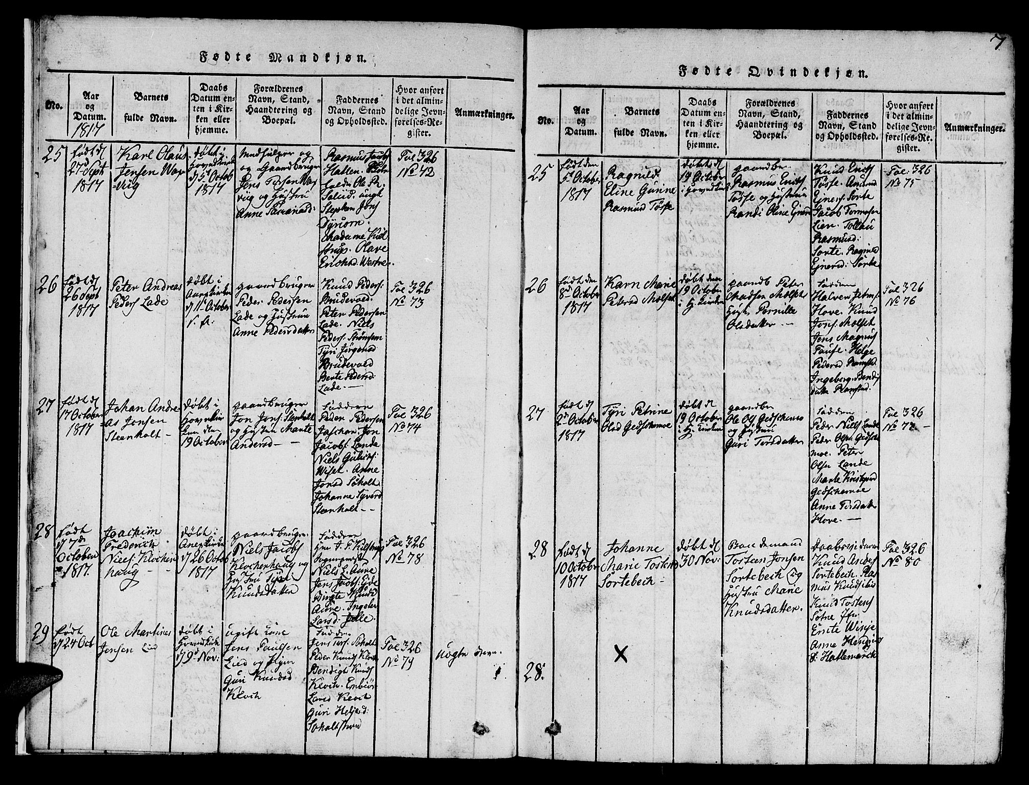 Ministerialprotokoller, klokkerbøker og fødselsregistre - Møre og Romsdal, AV/SAT-A-1454/522/L0322: Parish register (copy) no. 522C01, 1816-1830, p. 7