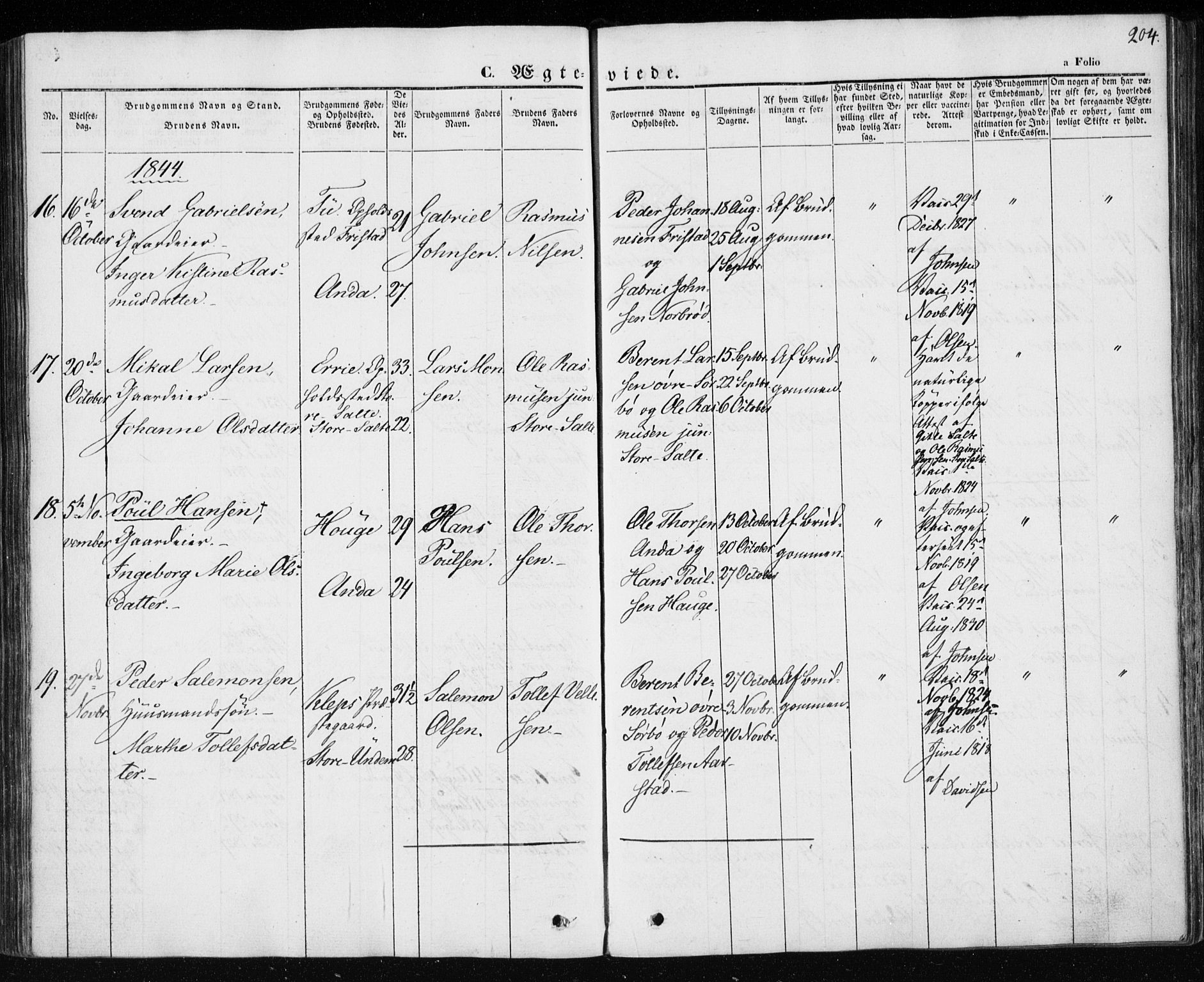 Klepp sokneprestkontor, AV/SAST-A-101803/001/3/30BA/L0004: Parish register (official) no. A 4, 1842-1852, p. 204