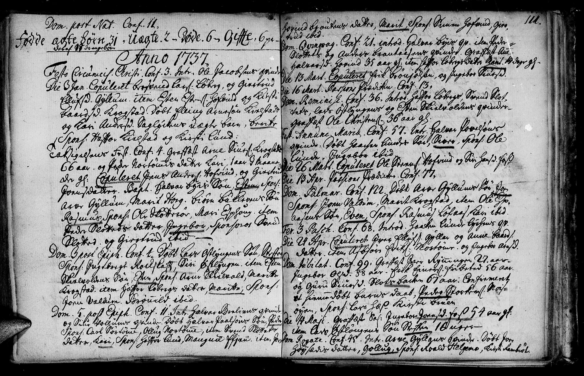 Ministerialprotokoller, klokkerbøker og fødselsregistre - Sør-Trøndelag, SAT/A-1456/692/L1101: Parish register (official) no. 692A01, 1690-1746, p. 111