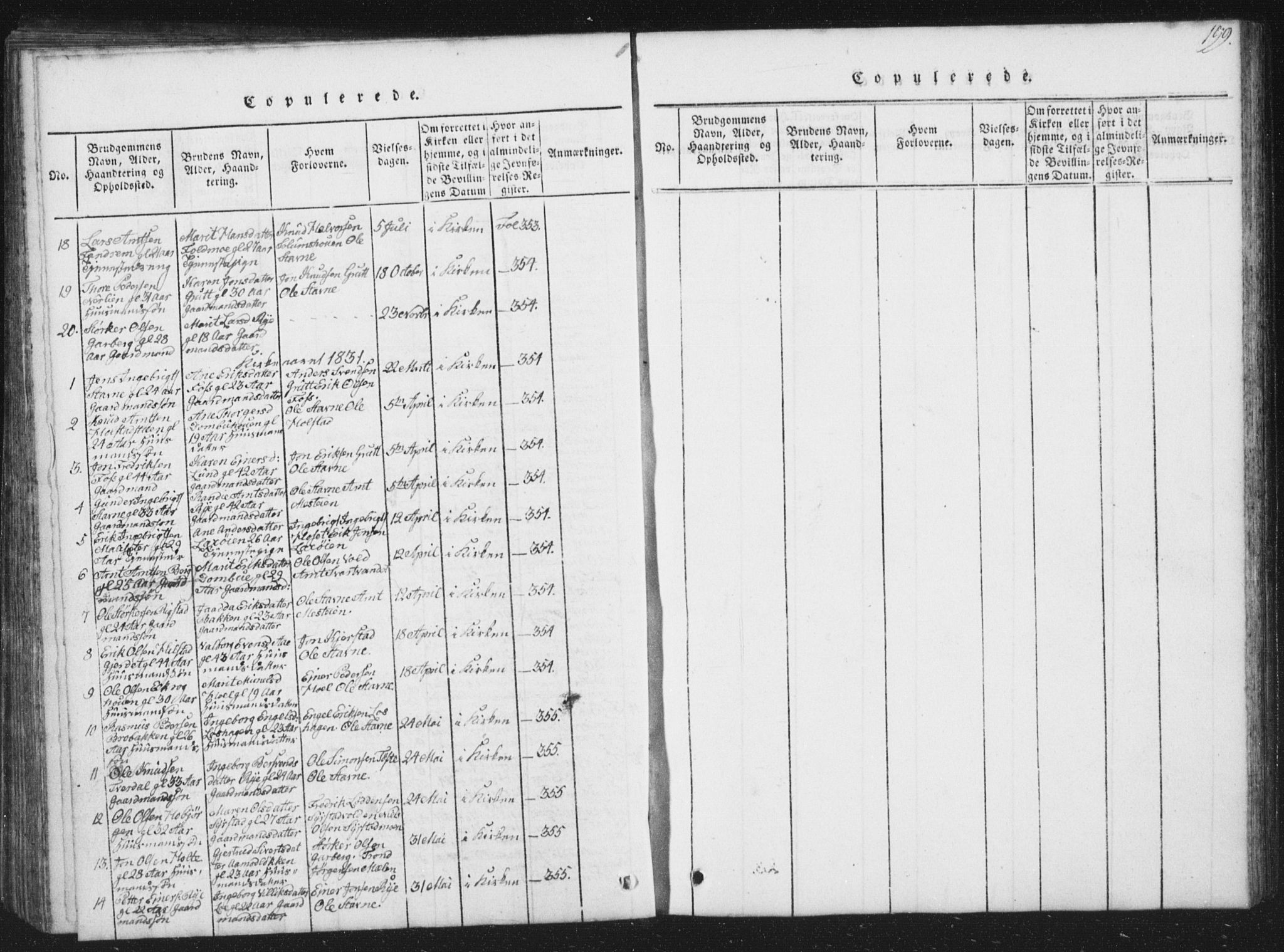 Ministerialprotokoller, klokkerbøker og fødselsregistre - Sør-Trøndelag, SAT/A-1456/672/L0862: Parish register (copy) no. 672C01, 1816-1831, p. 199