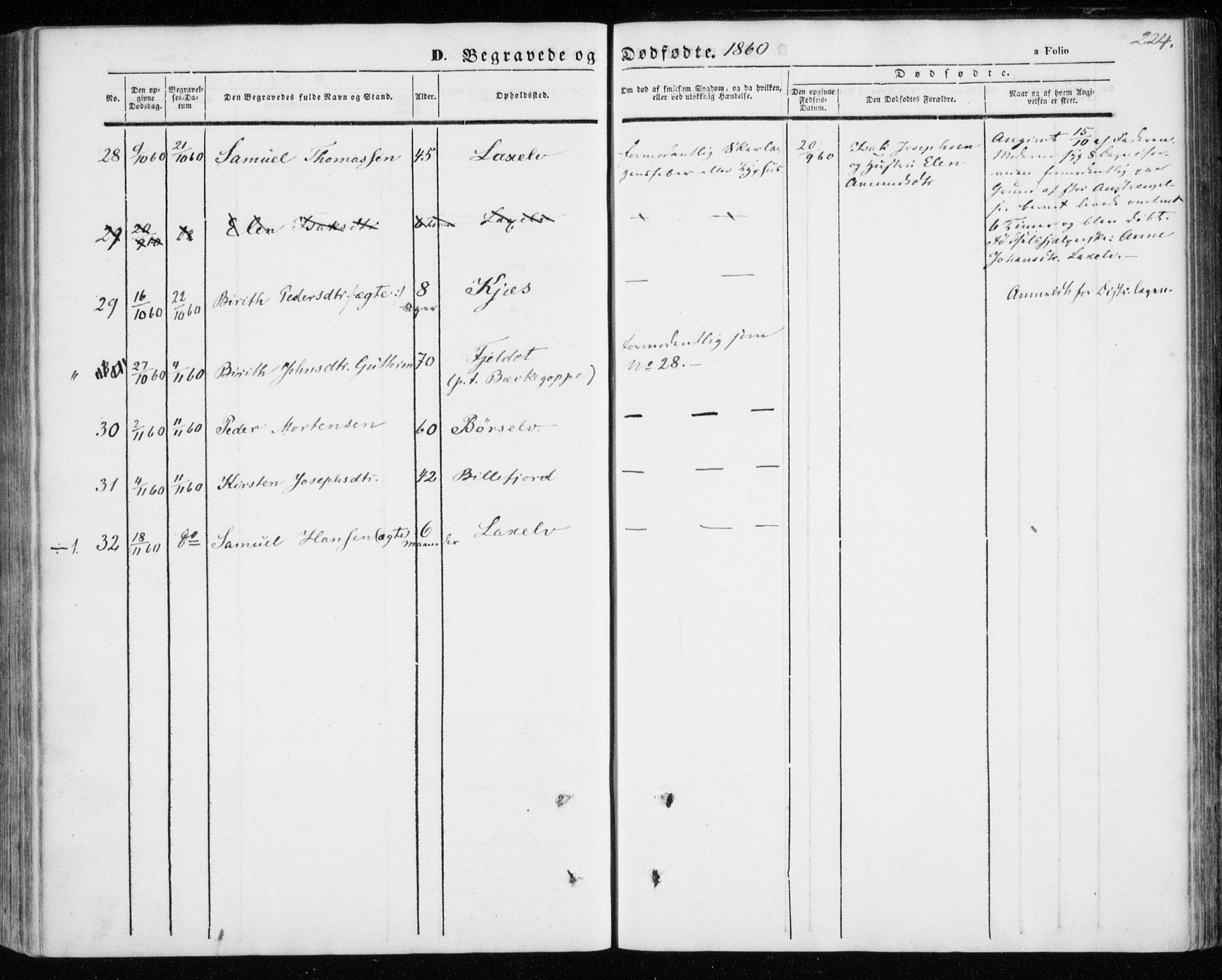 Kistrand/Porsanger sokneprestembete, AV/SATØ-S-1351/H/Ha/L0004.kirke: Parish register (official) no. 4, 1843-1860, p. 224