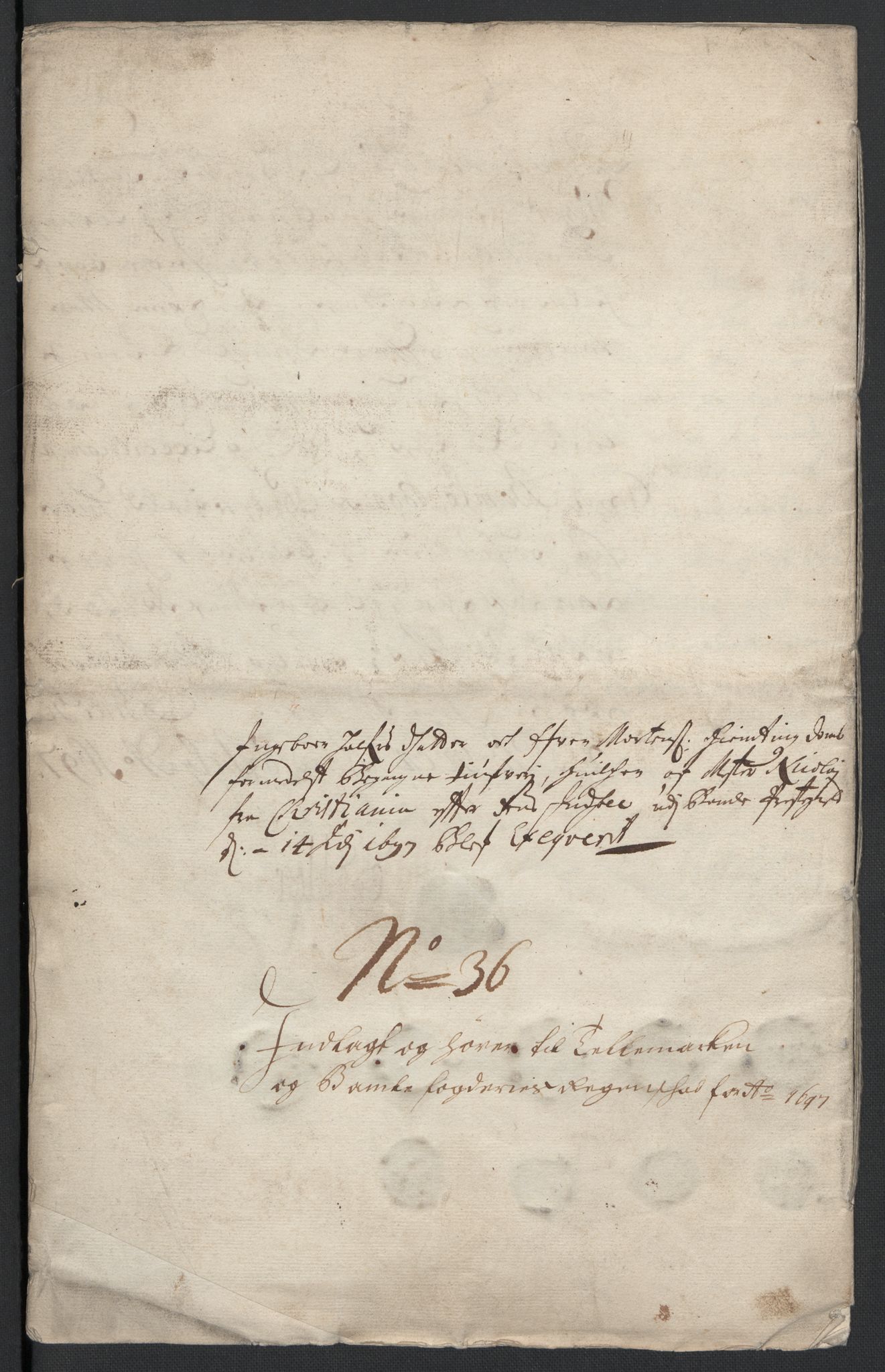 Rentekammeret inntil 1814, Reviderte regnskaper, Fogderegnskap, AV/RA-EA-4092/R36/L2097: Fogderegnskap Øvre og Nedre Telemark og Bamble, 1697, p. 301