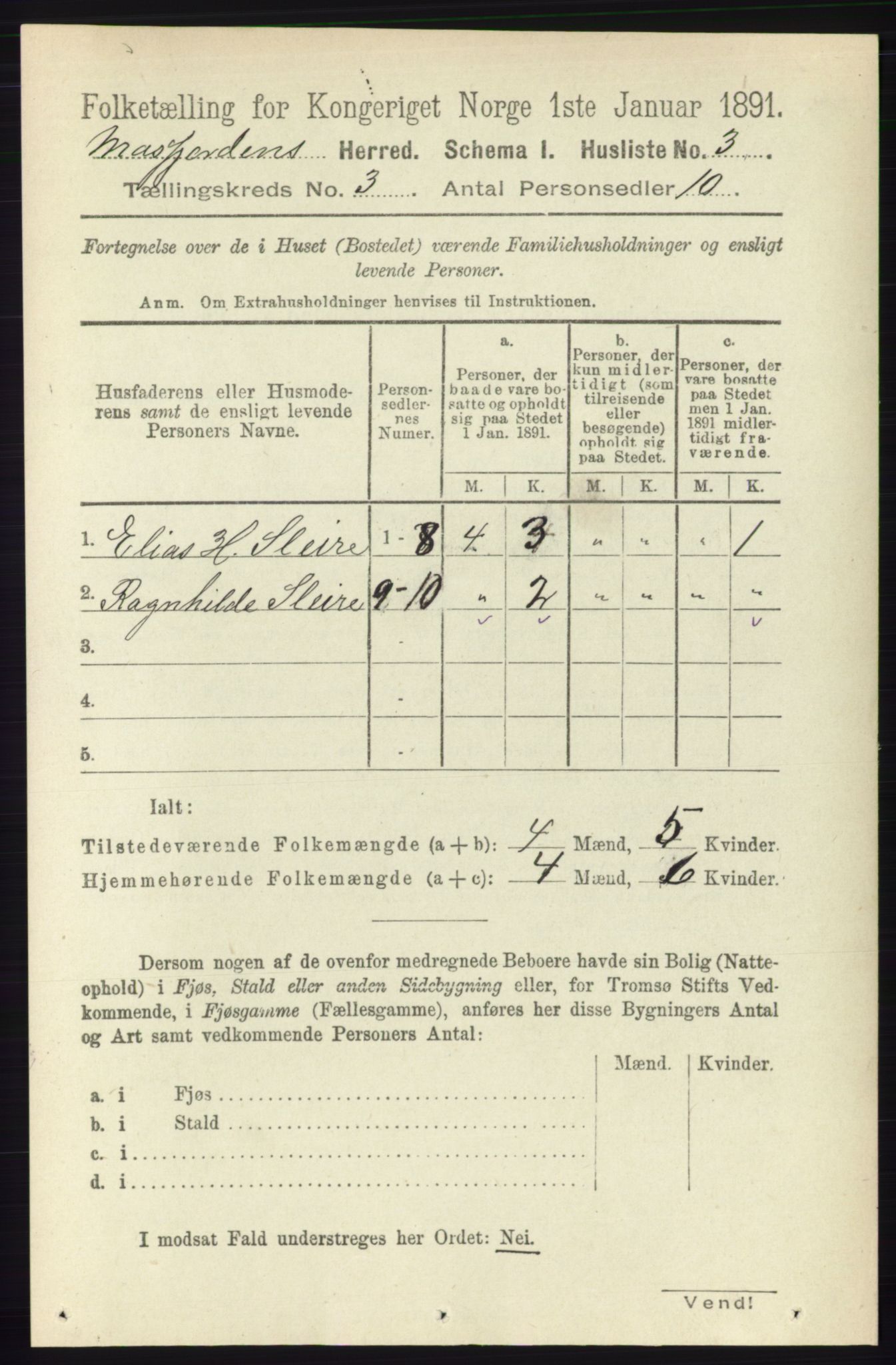 RA, 1891 census for 1266 Masfjorden, 1891, p. 498