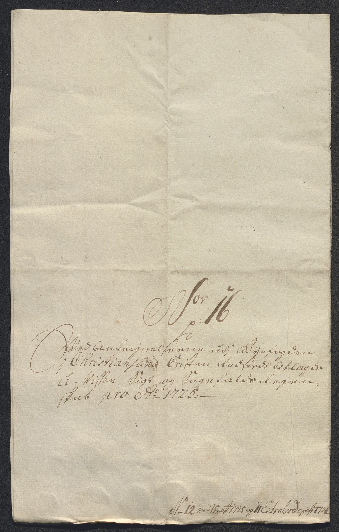 Rentekammeret inntil 1814, Reviderte regnskaper, Byregnskaper, AV/RA-EA-4066/R/Rm/L0286: [M19] Sikt og sakefall, 1719-1727, p. 505