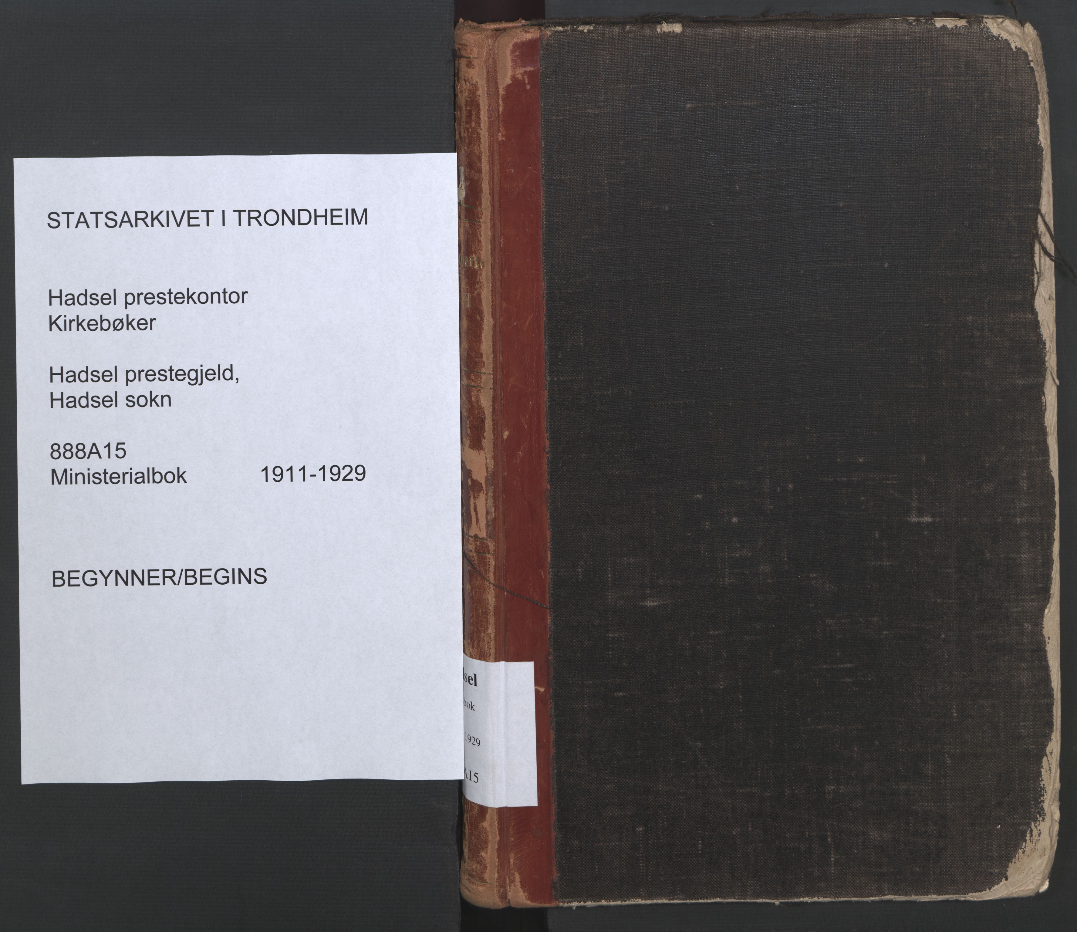 Ministerialprotokoller, klokkerbøker og fødselsregistre - Nordland, SAT/A-1459/888/L1249: Parish register (official) no. 888A15, 1911-1929