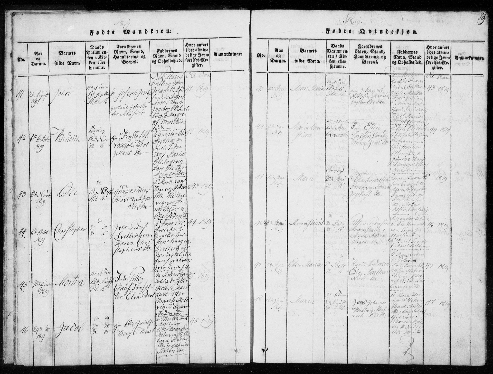 Ministerialprotokoller, klokkerbøker og fødselsregistre - Sør-Trøndelag, SAT/A-1456/634/L0527: Parish register (official) no. 634A03, 1818-1826, p. 19