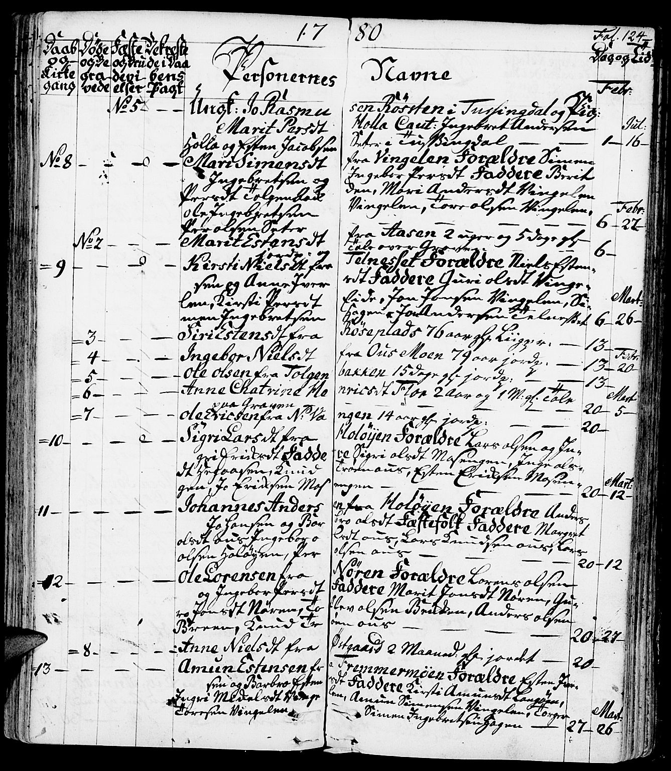 Tolga prestekontor, SAH/PREST-062/K/L0002: Parish register (official) no. 2, 1768-1786, p. 124