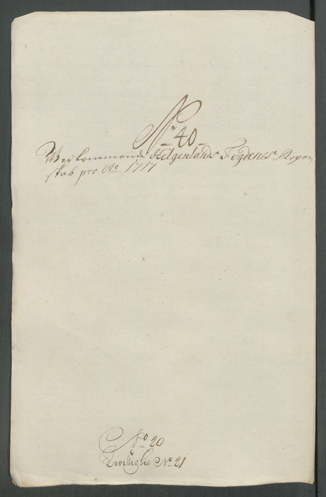 Rentekammeret inntil 1814, Reviderte regnskaper, Fogderegnskap, RA/EA-4092/R65/L4515: Fogderegnskap Helgeland, 1717, p. 319