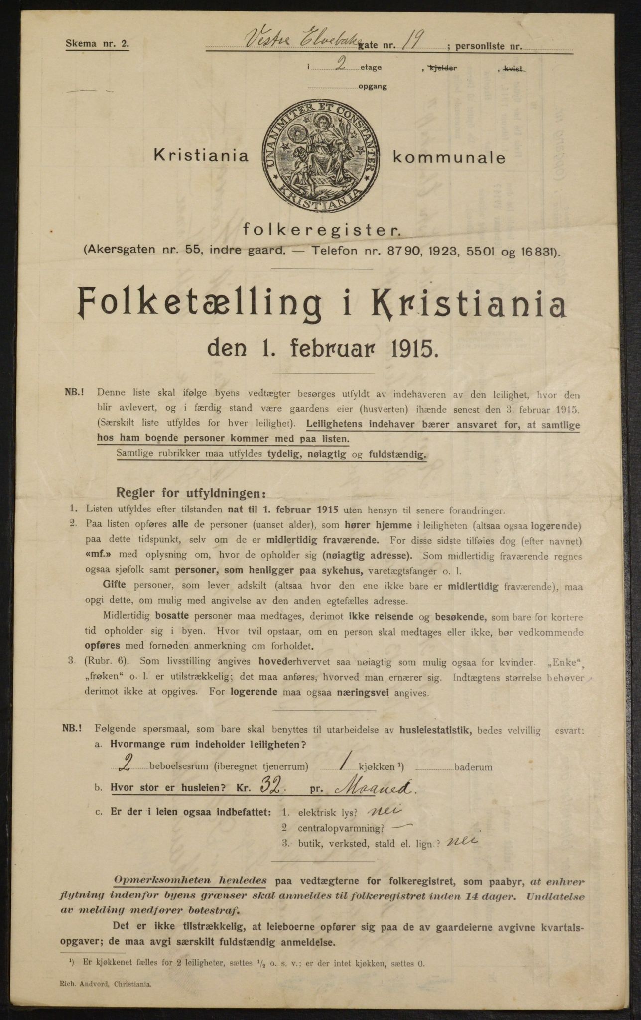 OBA, Municipal Census 1915 for Kristiania, 1915, p. 123156