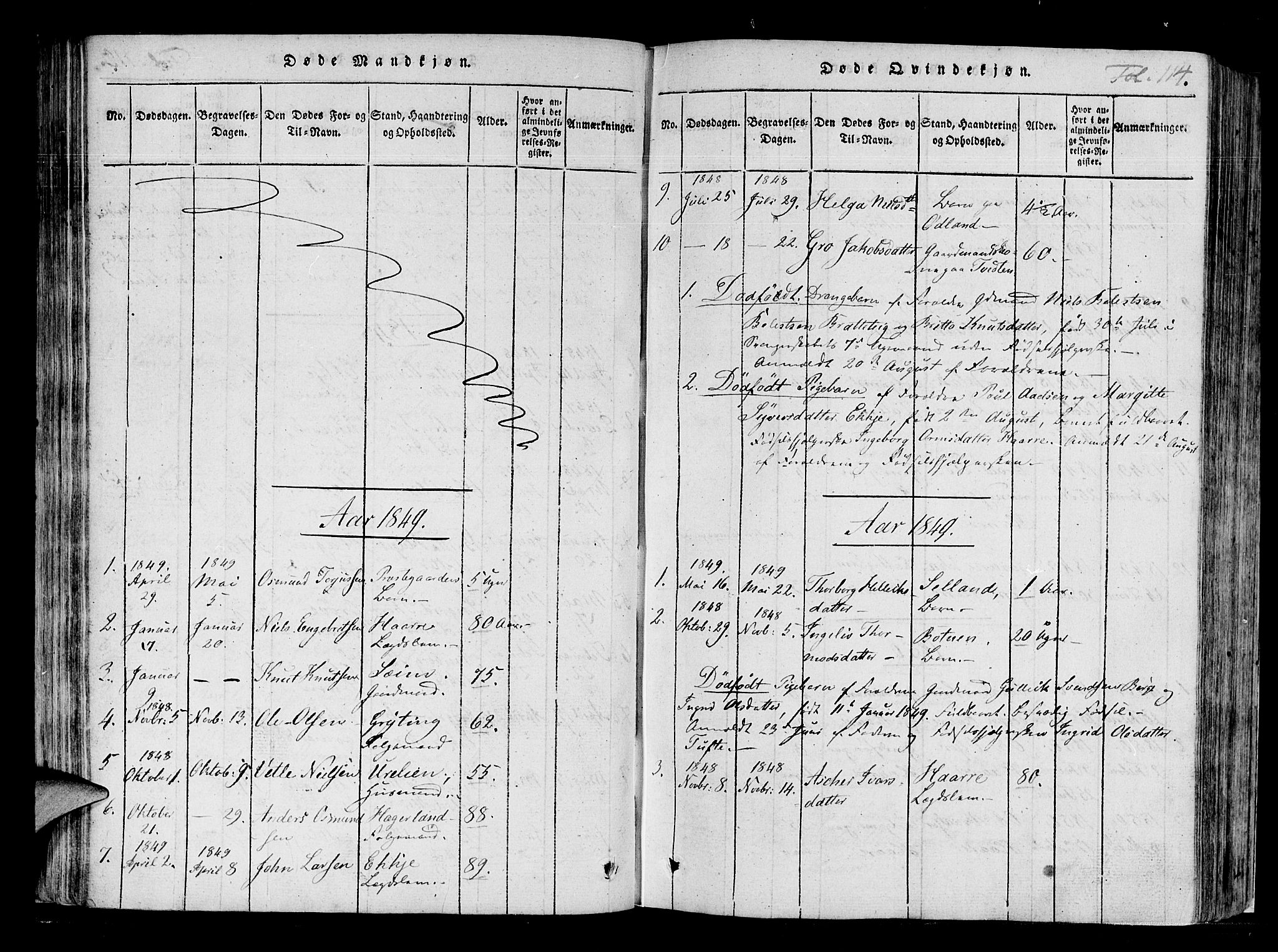 Røldal sokneprestembete, SAB/A-100247: Parish register (official) no. A 2, 1817-1856, p. 114