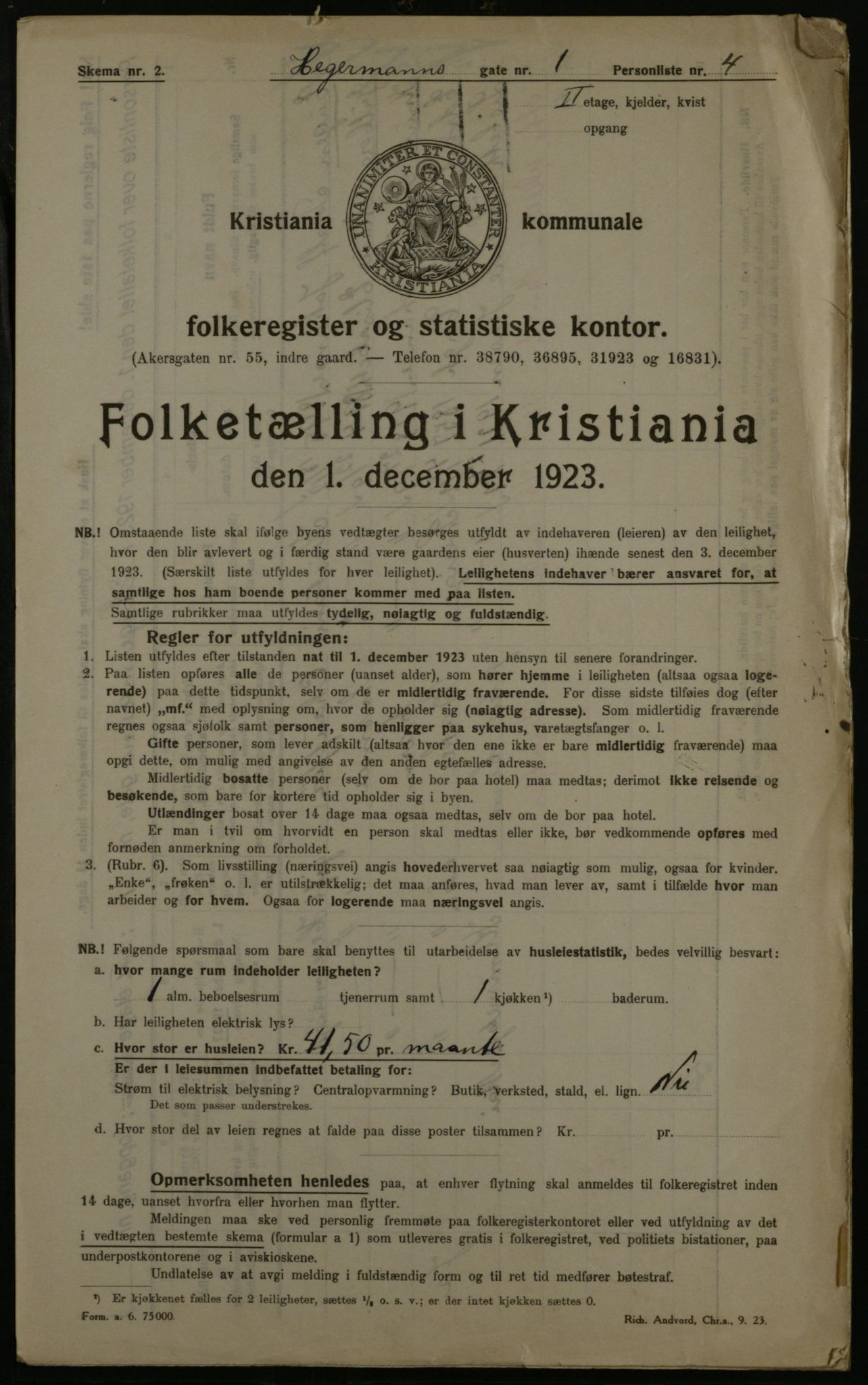 OBA, Municipal Census 1923 for Kristiania, 1923, p. 40793