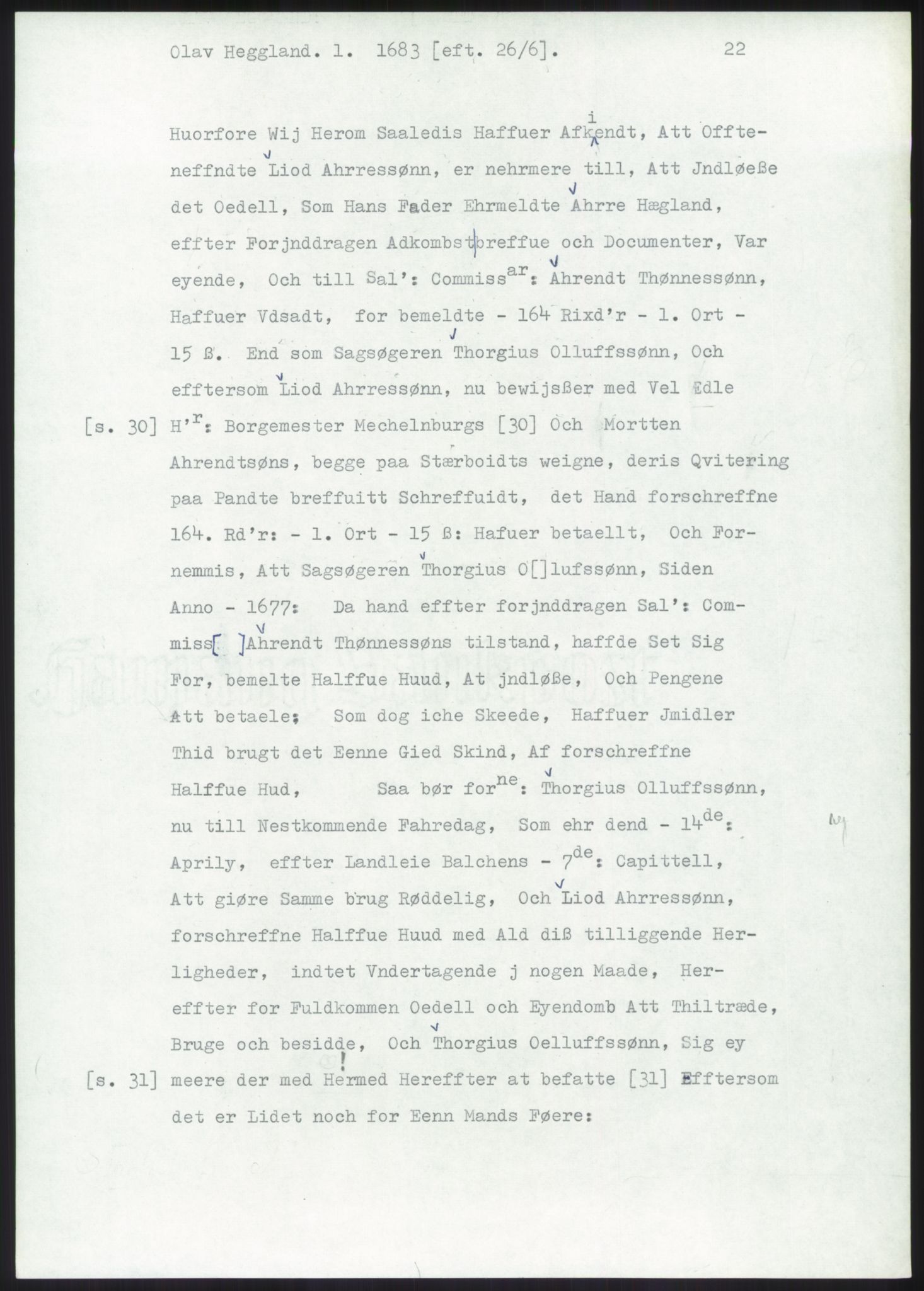 Samlinger til kildeutgivelse, Diplomavskriftsamlingen, AV/RA-EA-4053/H/Ha, p. 1529