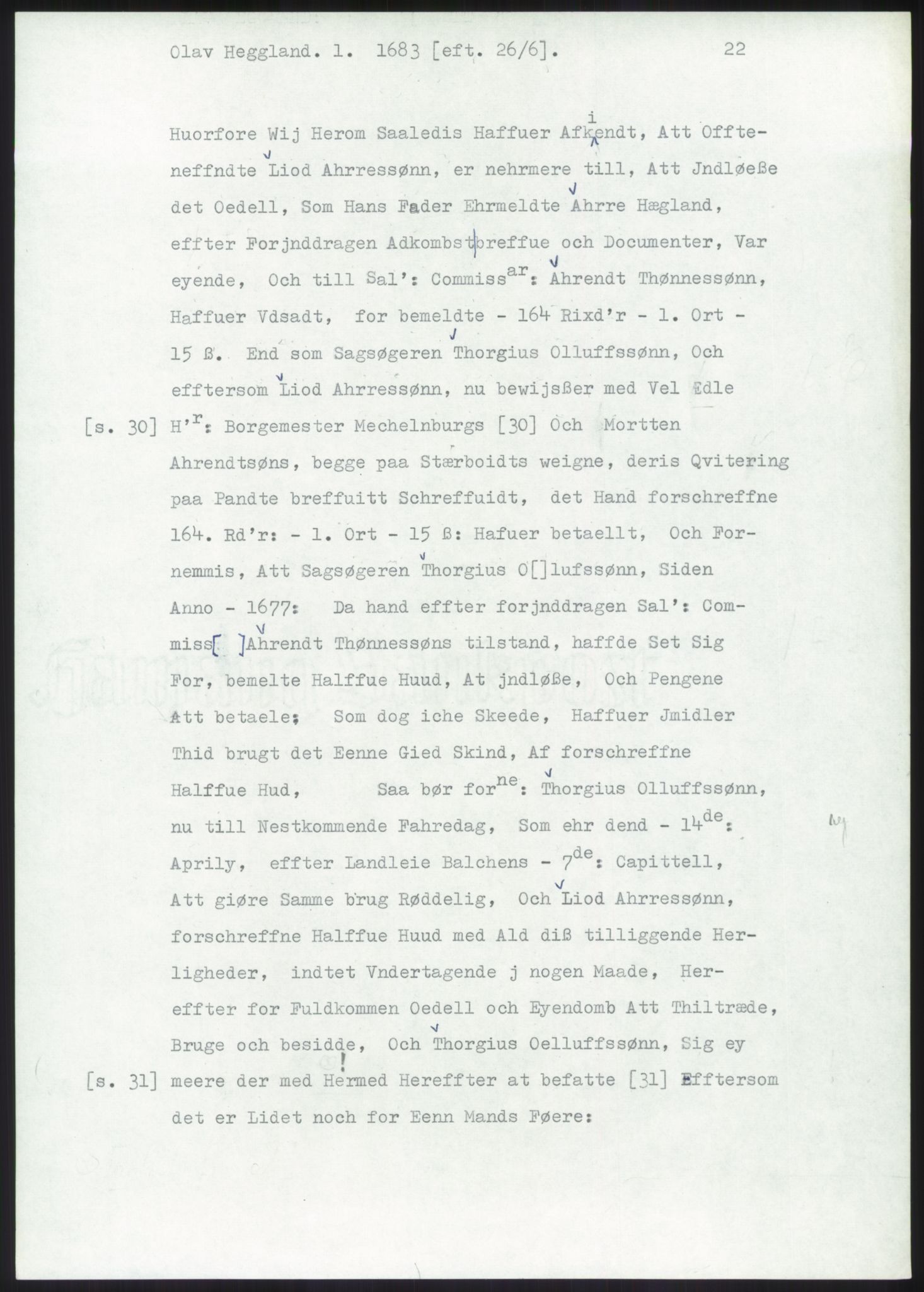 Samlinger til kildeutgivelse, Diplomavskriftsamlingen, AV/RA-EA-4053/H/Ha, p. 1529