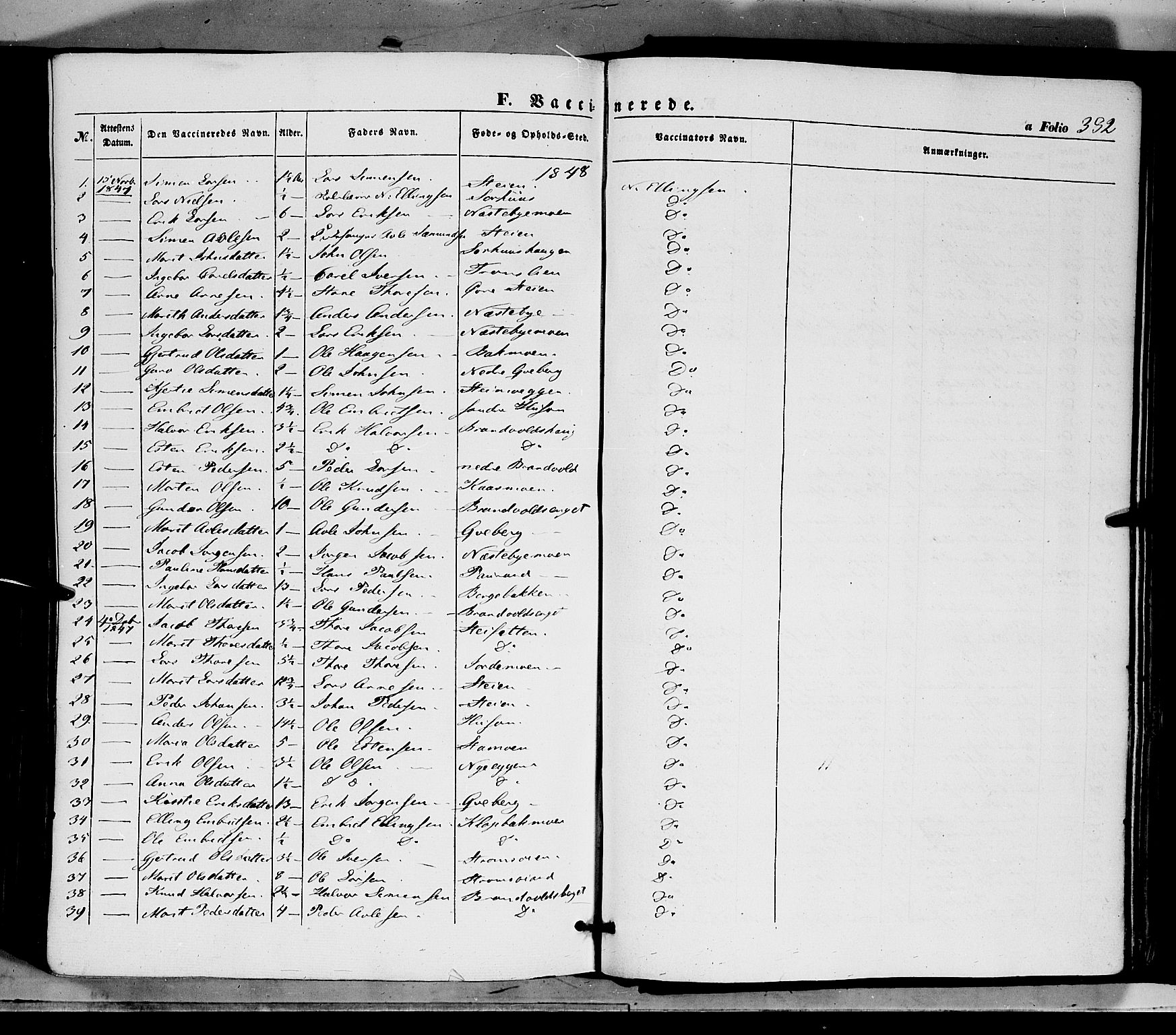 Tynset prestekontor, AV/SAH-PREST-058/H/Ha/Haa/L0020: Parish register (official) no. 20, 1848-1862, p. 382