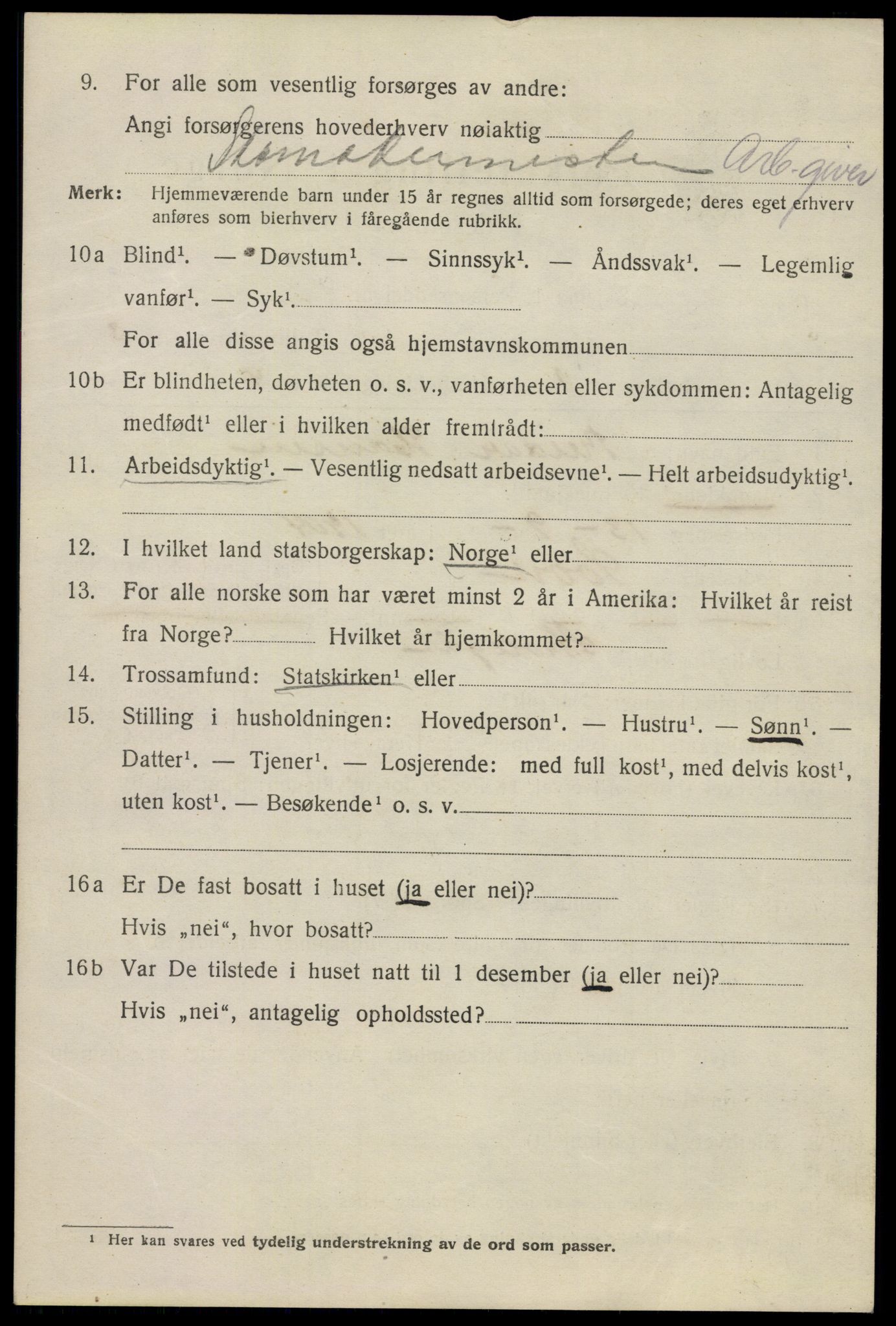 SAO, 1920 census for Drøbak, 1920, p. 3420