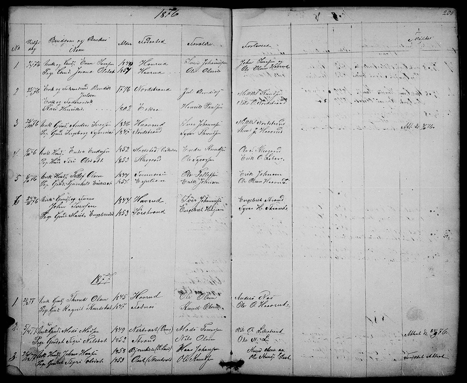 Nord-Aurdal prestekontor, SAH/PREST-132/H/Ha/Hab/L0003: Parish register (copy) no. 3, 1842-1882, p. 200